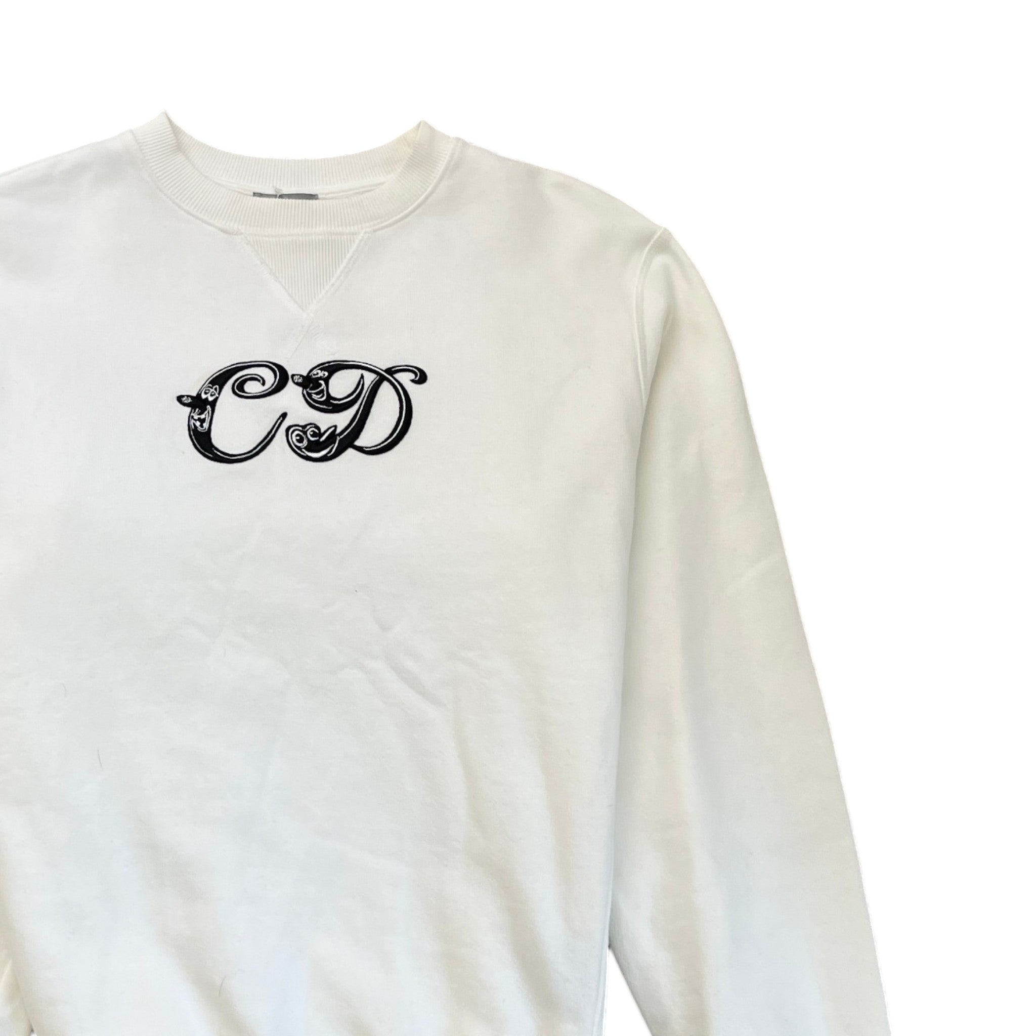 Men's X Kenny Scharf Cd Embroidery Sweatshirt White Size S