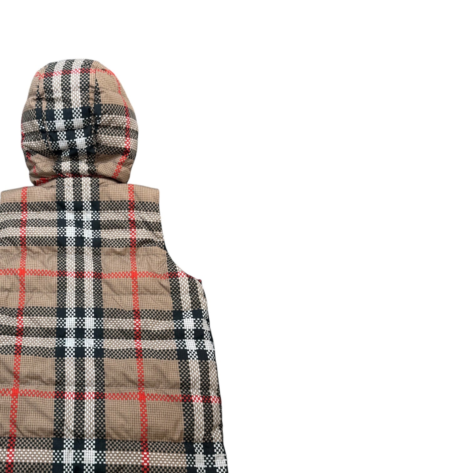 Men's Junior Reversible Check Pattern Gilet Burgundy Size Age 14