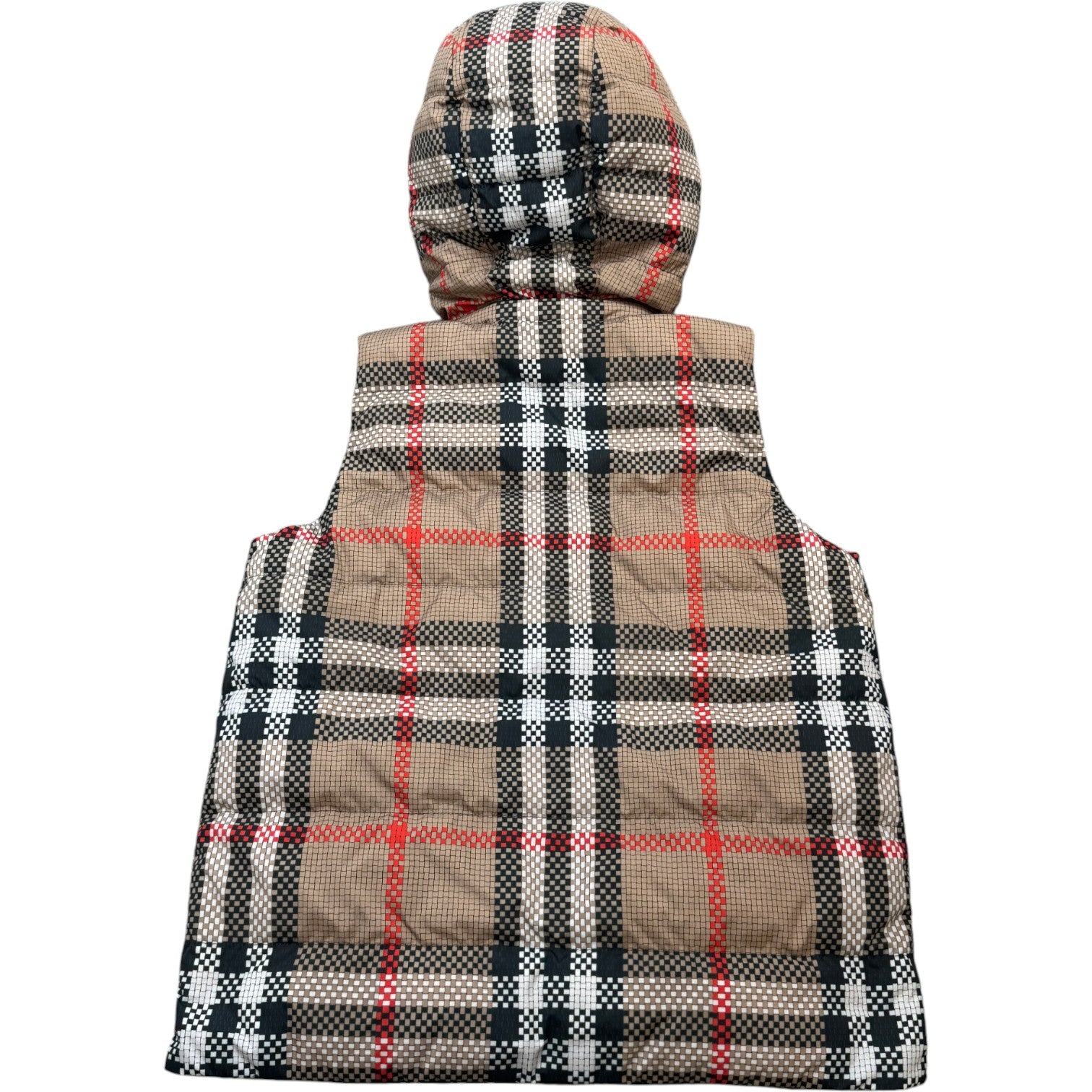Men's Junior Reversible Check Pattern Gilet Burgundy Size Age 14