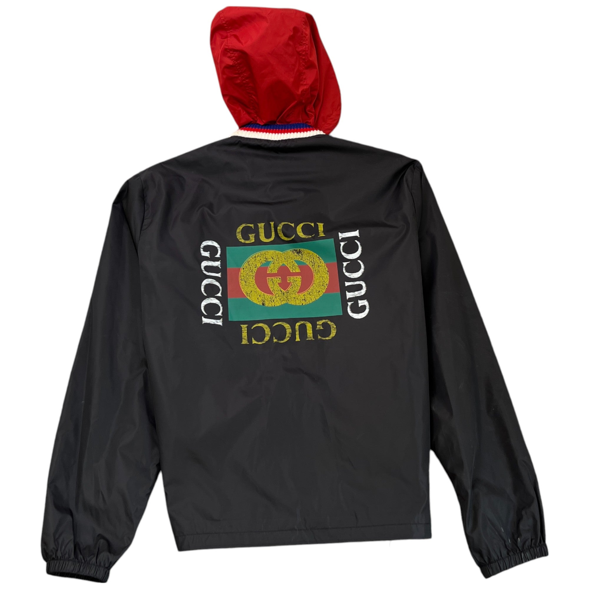 Men's Printed Logo Windbreaker Black Size IT 48 / M