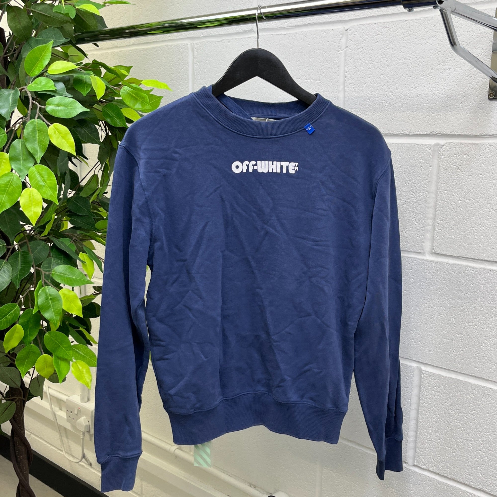 Men's Off-White X Virgil Abloh Skull Print Sweatshirt Blue Size XS