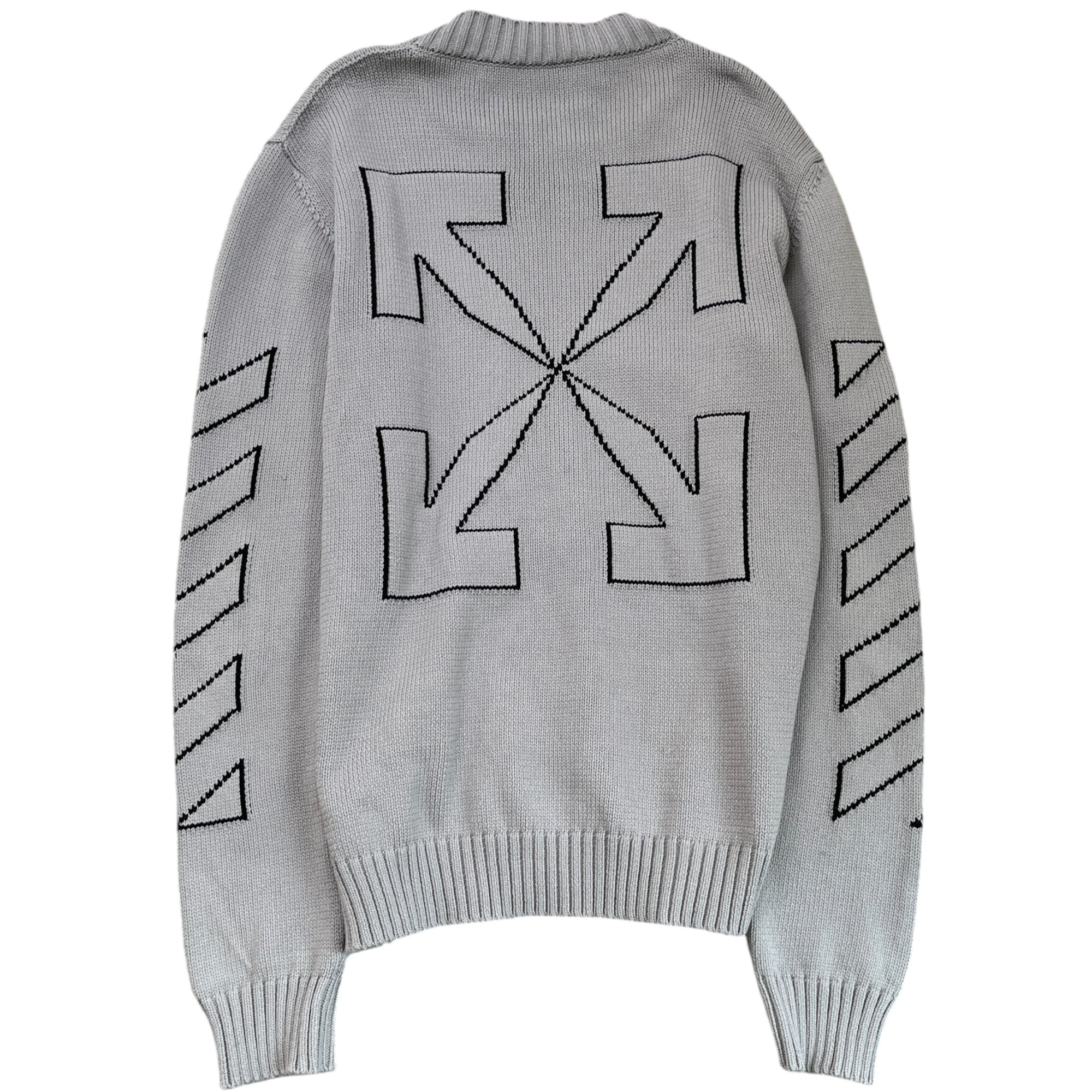 Men's Knit Arrow Logo Jumper Grey Size XL