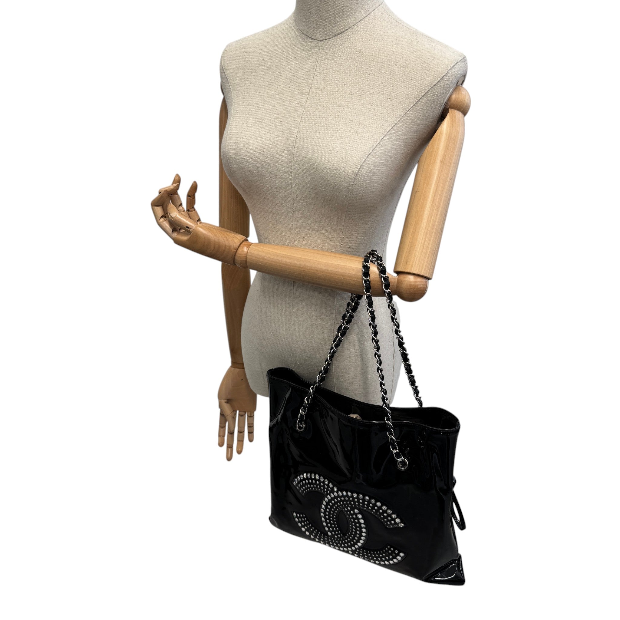 Women's Bon Bon Tote Strass Embelished Bag Black