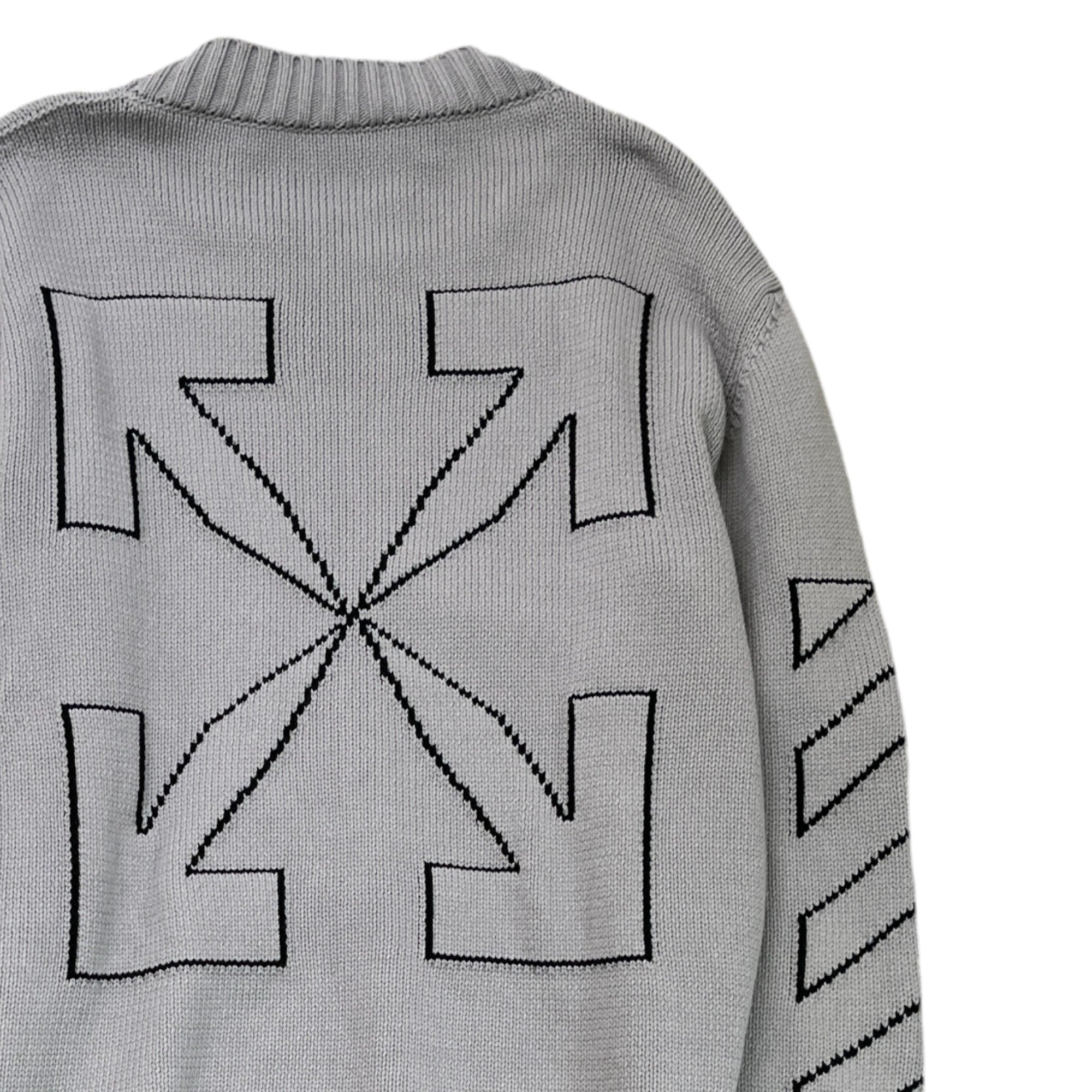Men's Knit Arrow Logo Jumper Grey Size XL