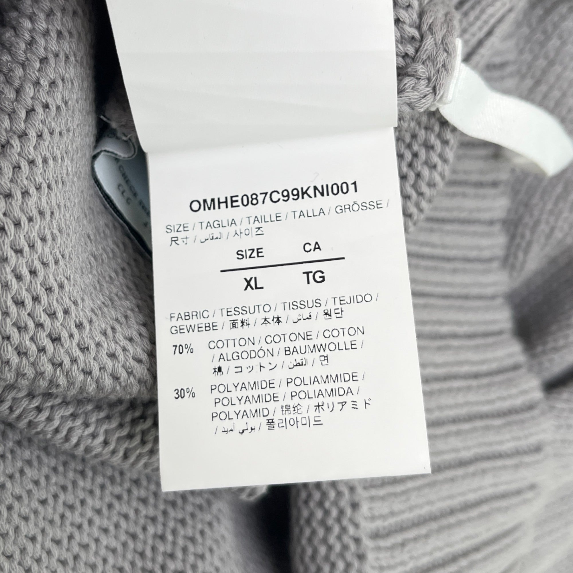 Men's Knit Arrow Logo Jumper Grey Size XL