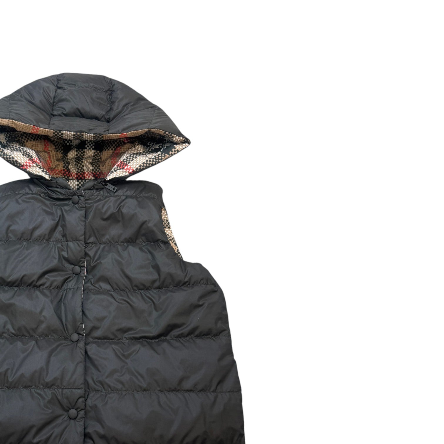 Men's Junior Reversible Check Pattern Gilet Burgundy Size Age 14