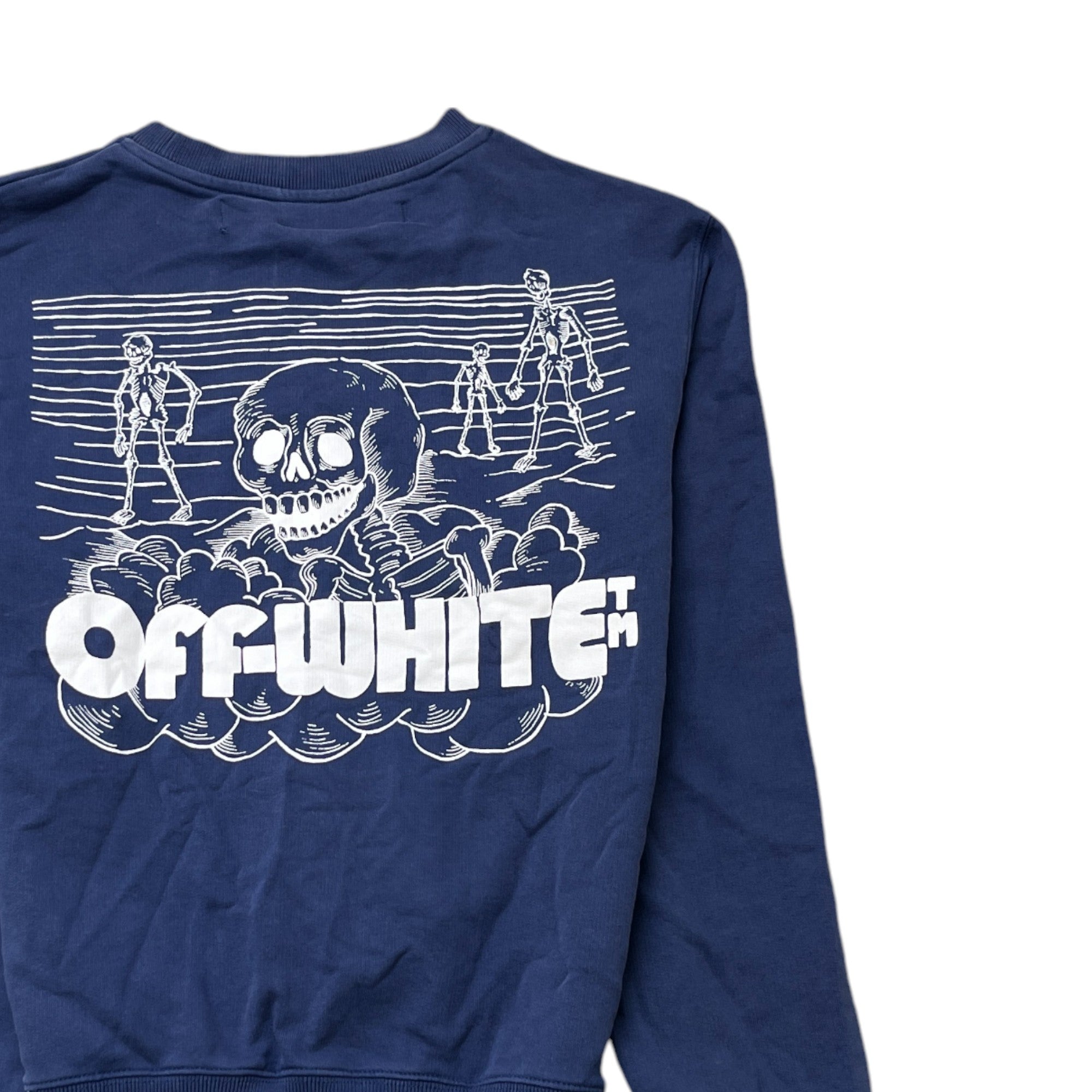 Men's Off-White X Virgil Abloh Skull Print Sweatshirt Blue Size XS