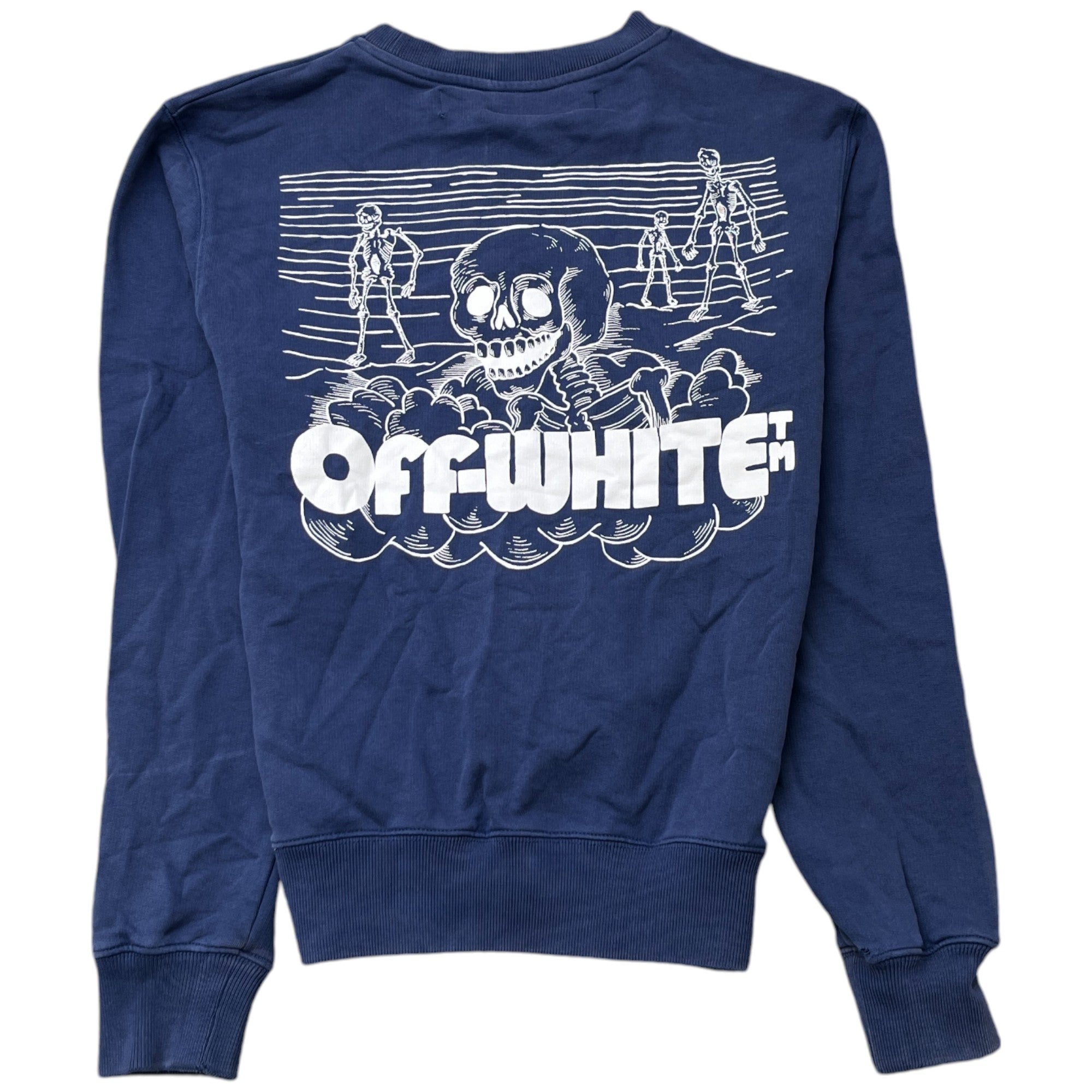 Men's Off-White X Virgil Abloh Skull Print Sweatshirt Blue Size XS