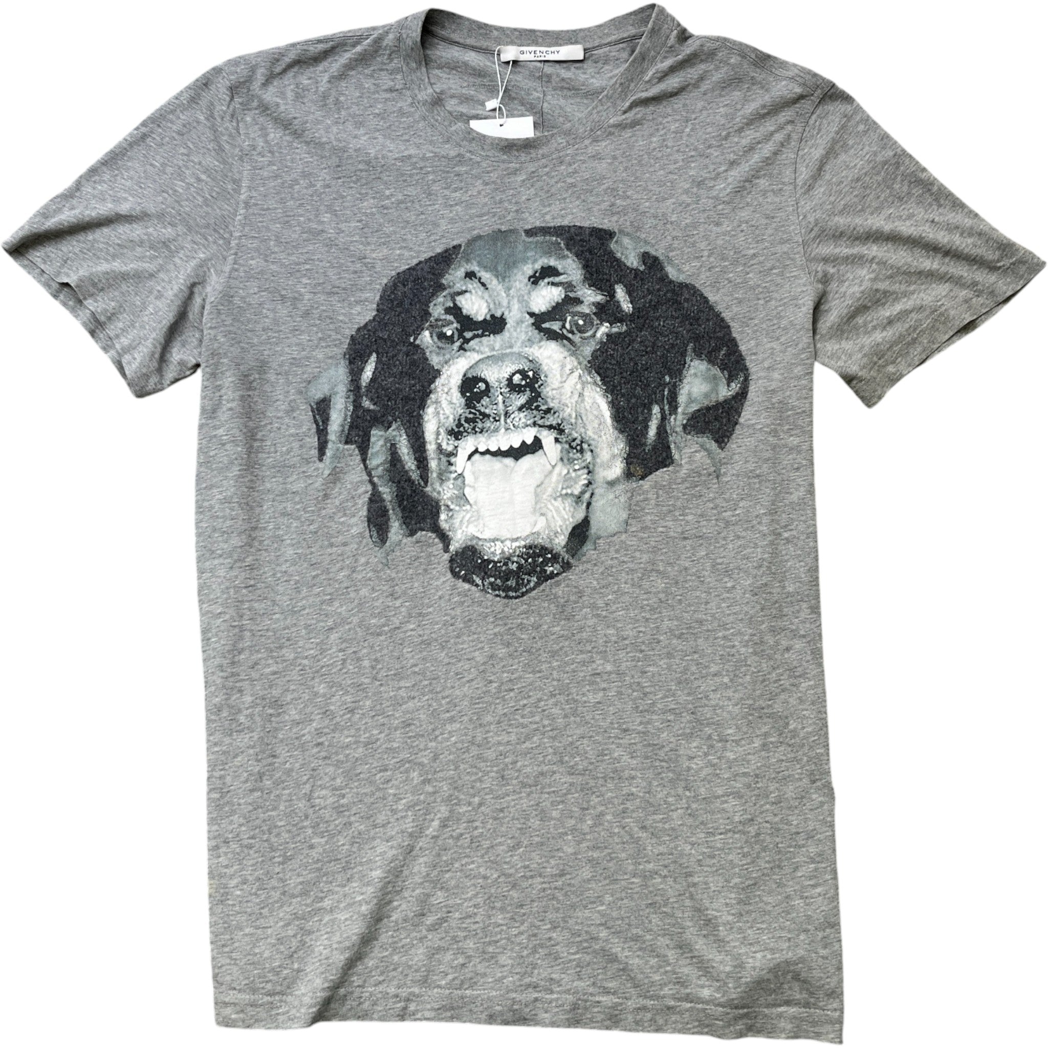 Men's Rottweiler Print T-Shirt Grey Size XXL