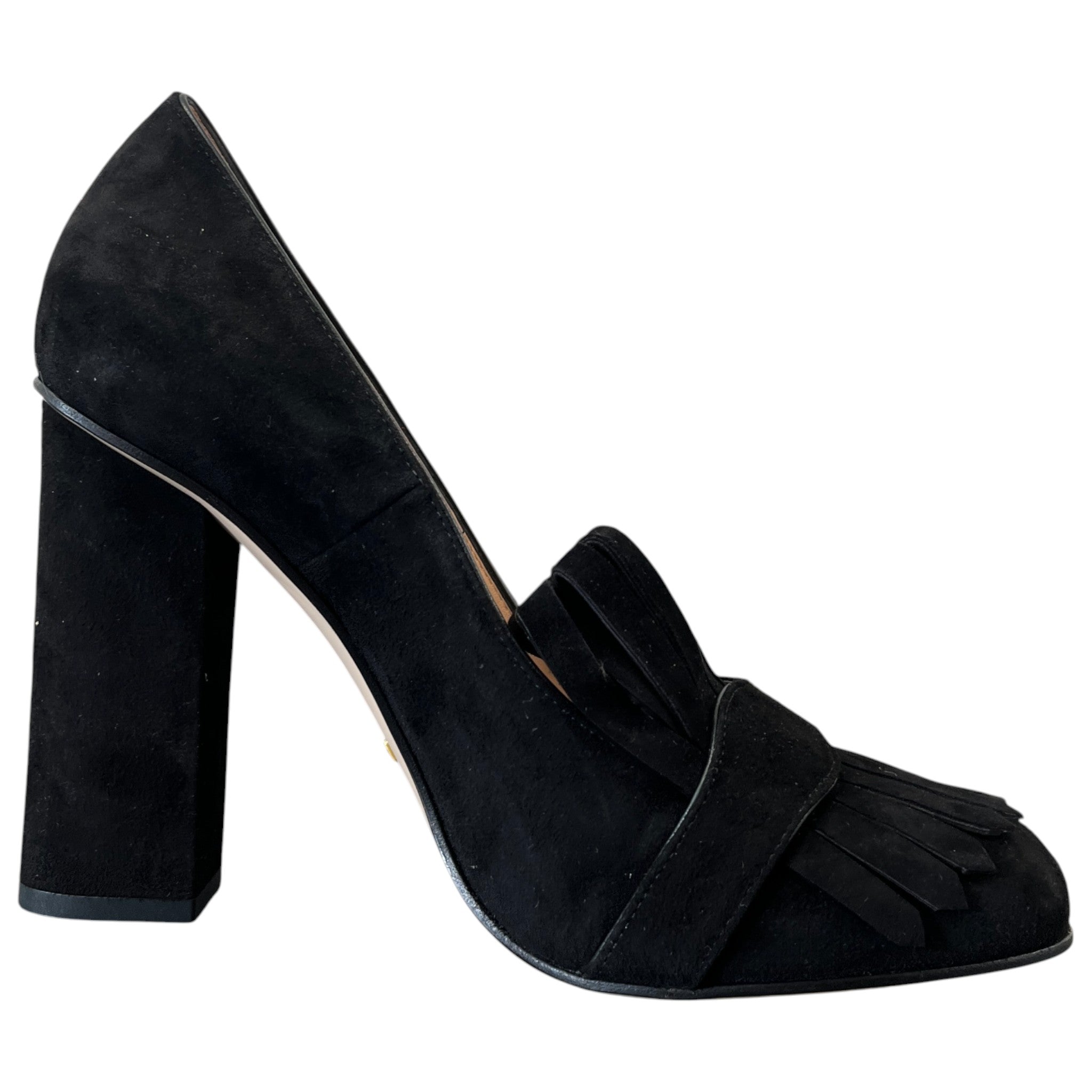 Women's Gg Marmont Fringed Heels Black Size EU 40 / UK 7