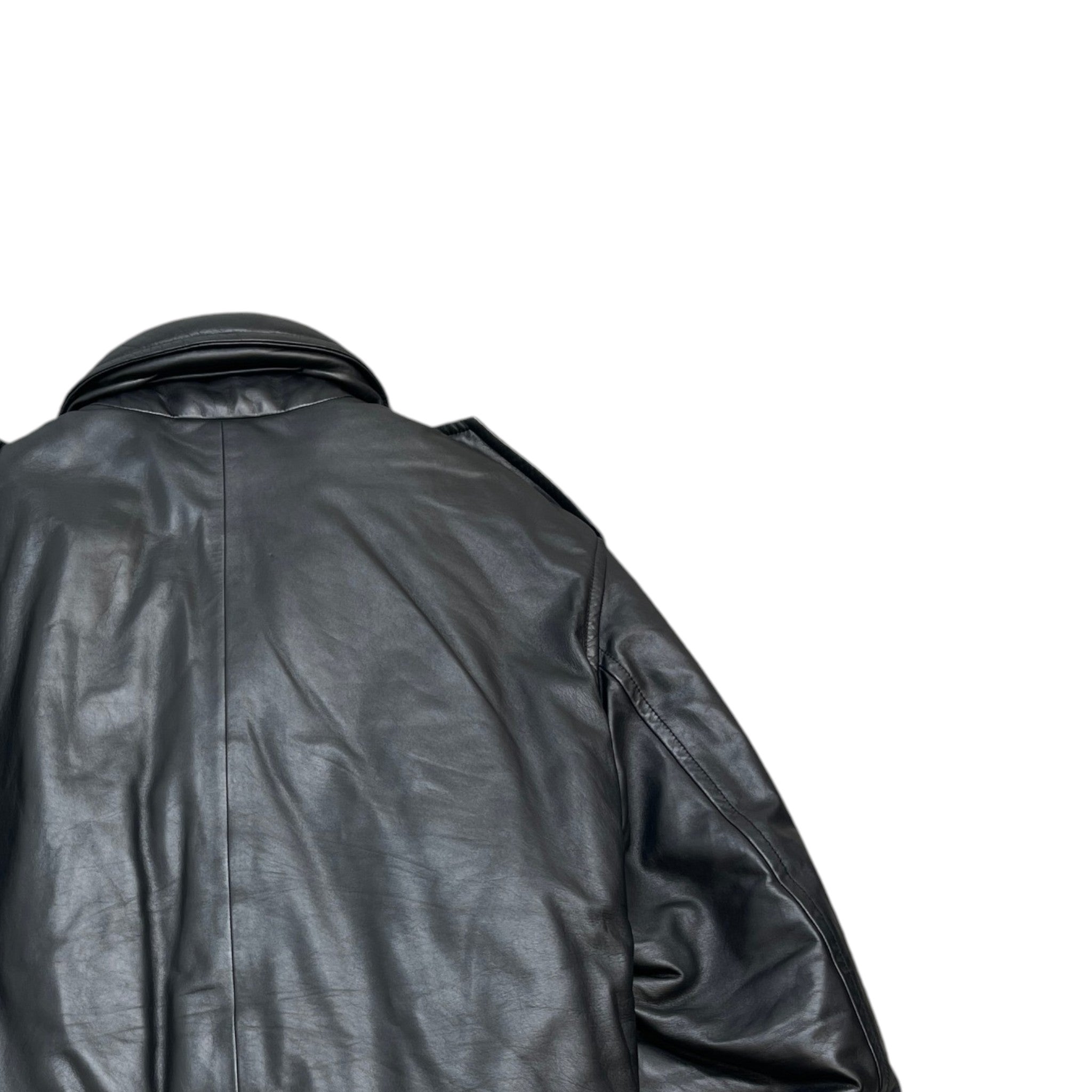 Men's 2021 Lamb Leather Moto Jacket Black Size IT 58 / XXXXL