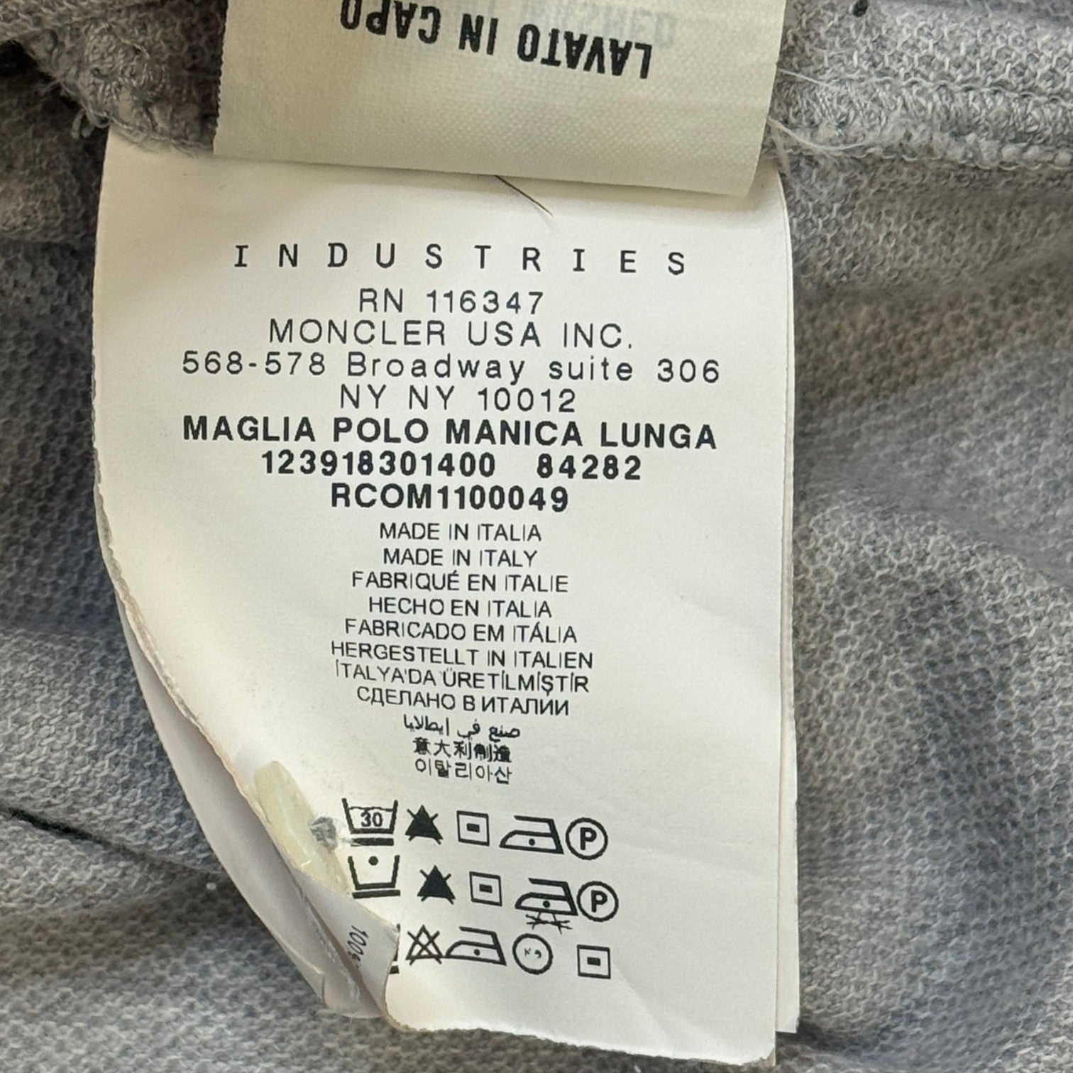 Men's Maglia Polo Shirt Grey Size S