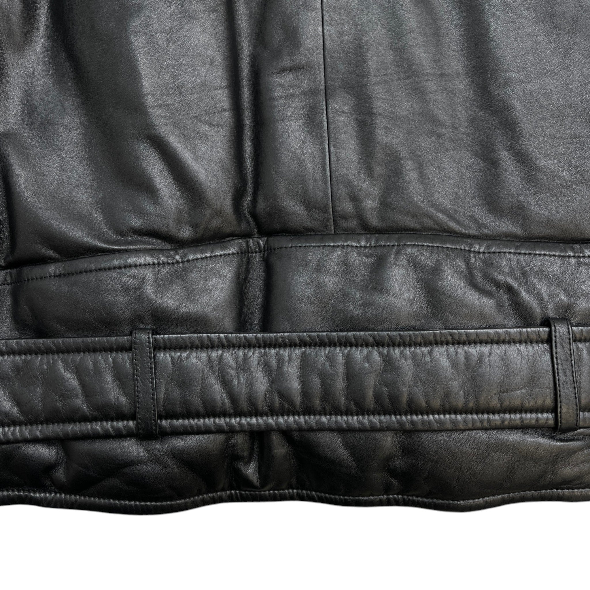 Men's 2021 Lamb Leather Moto Jacket Black Size IT 58 / XXXXL