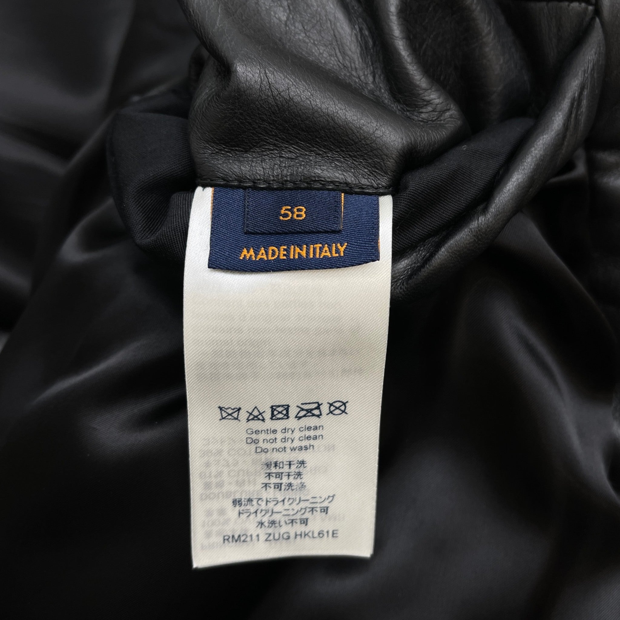 Men's 2021 Lamb Leather Moto Jacket Black Size IT 58 / XXXXL