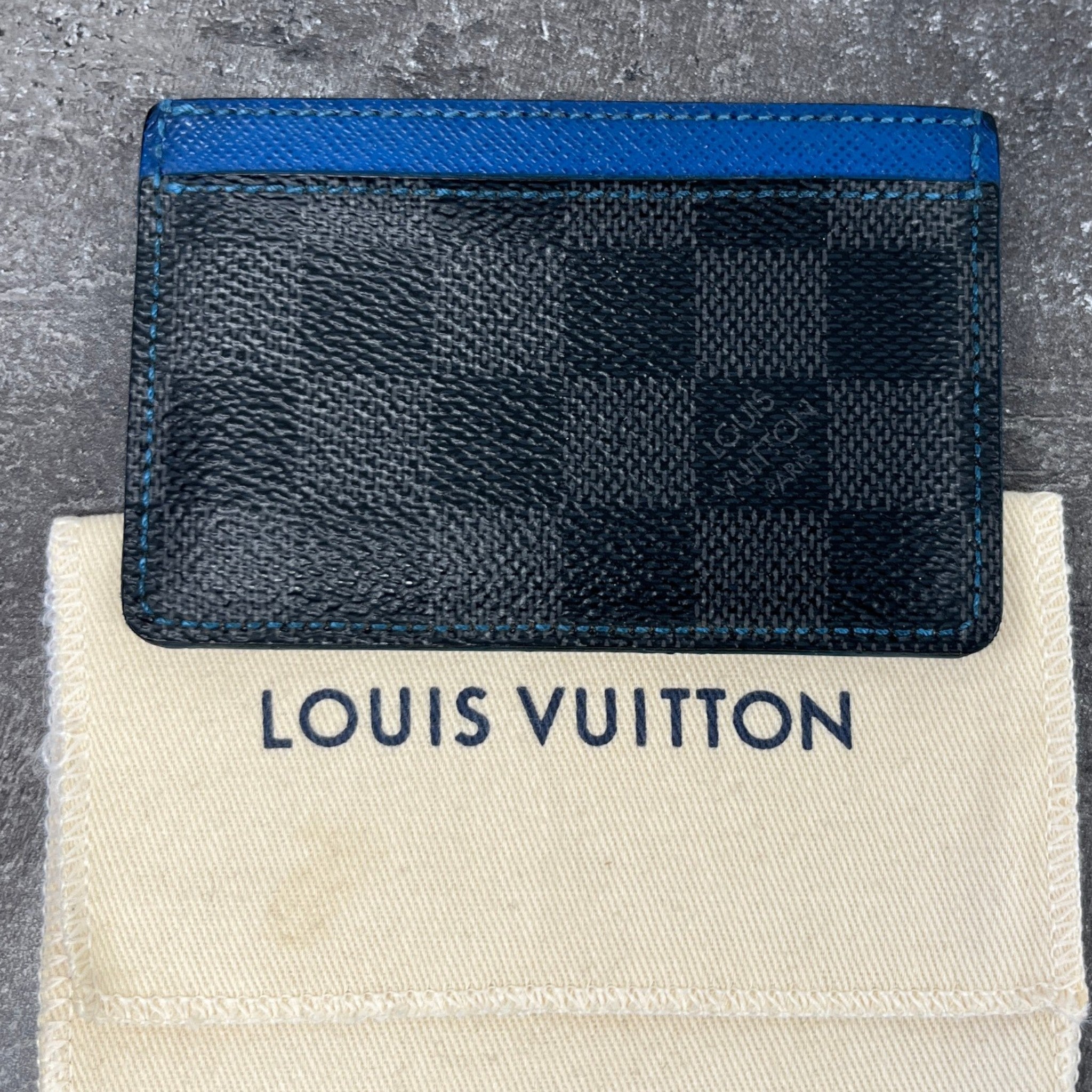 Men's Damier Graphite Card Holder Grey