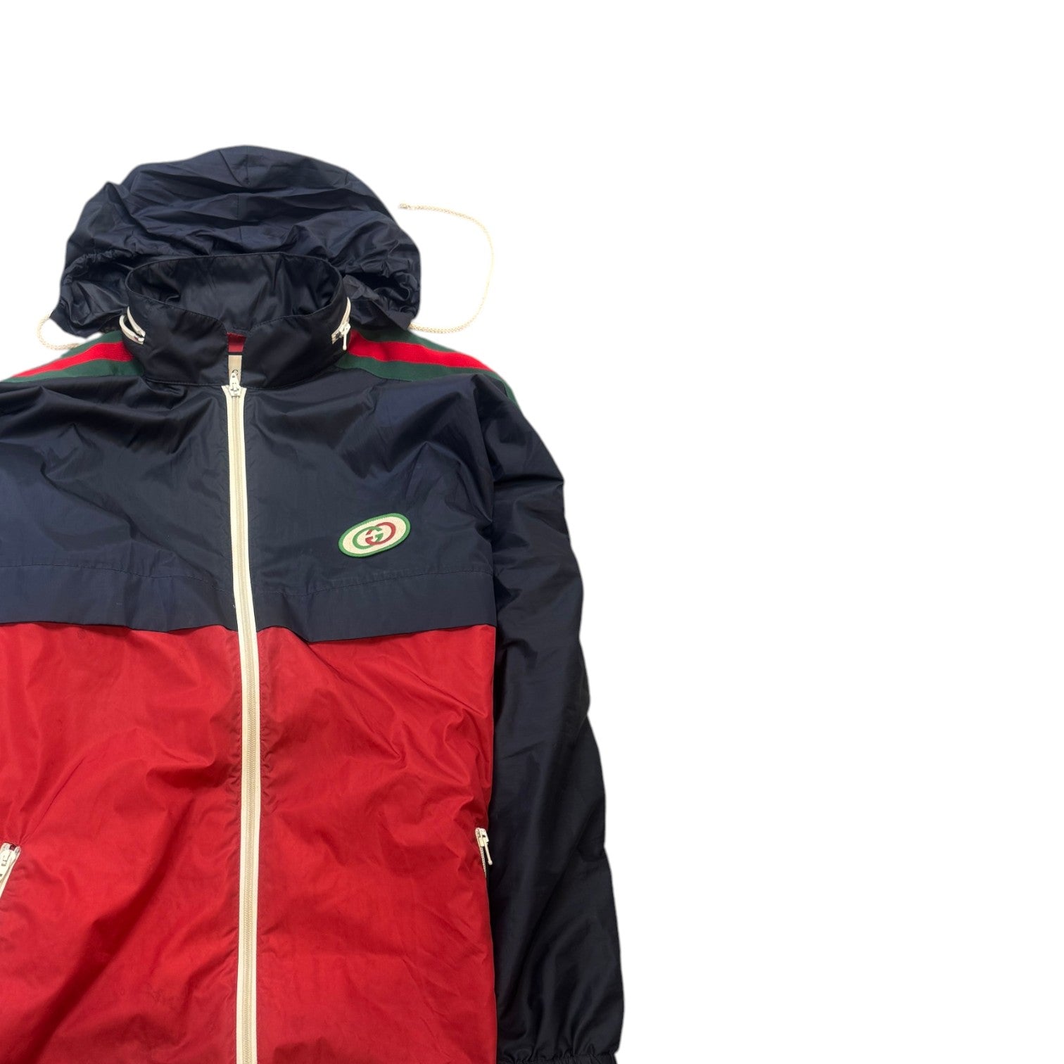Men's Web Sleeve Interlocking G Logo Windbreaker Red Size IT 48 / M