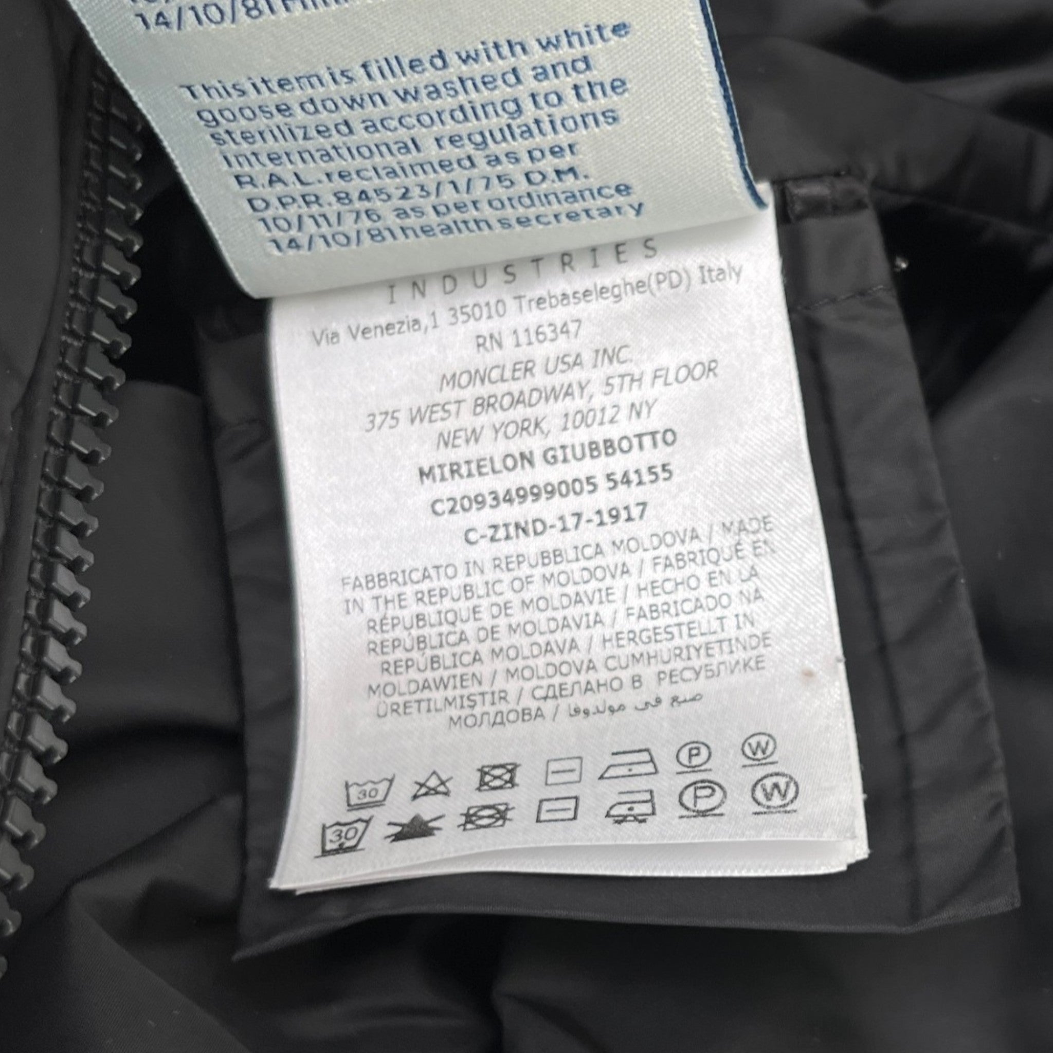 Women's Mirielon Down Jacket Black Size 2 / UK 12