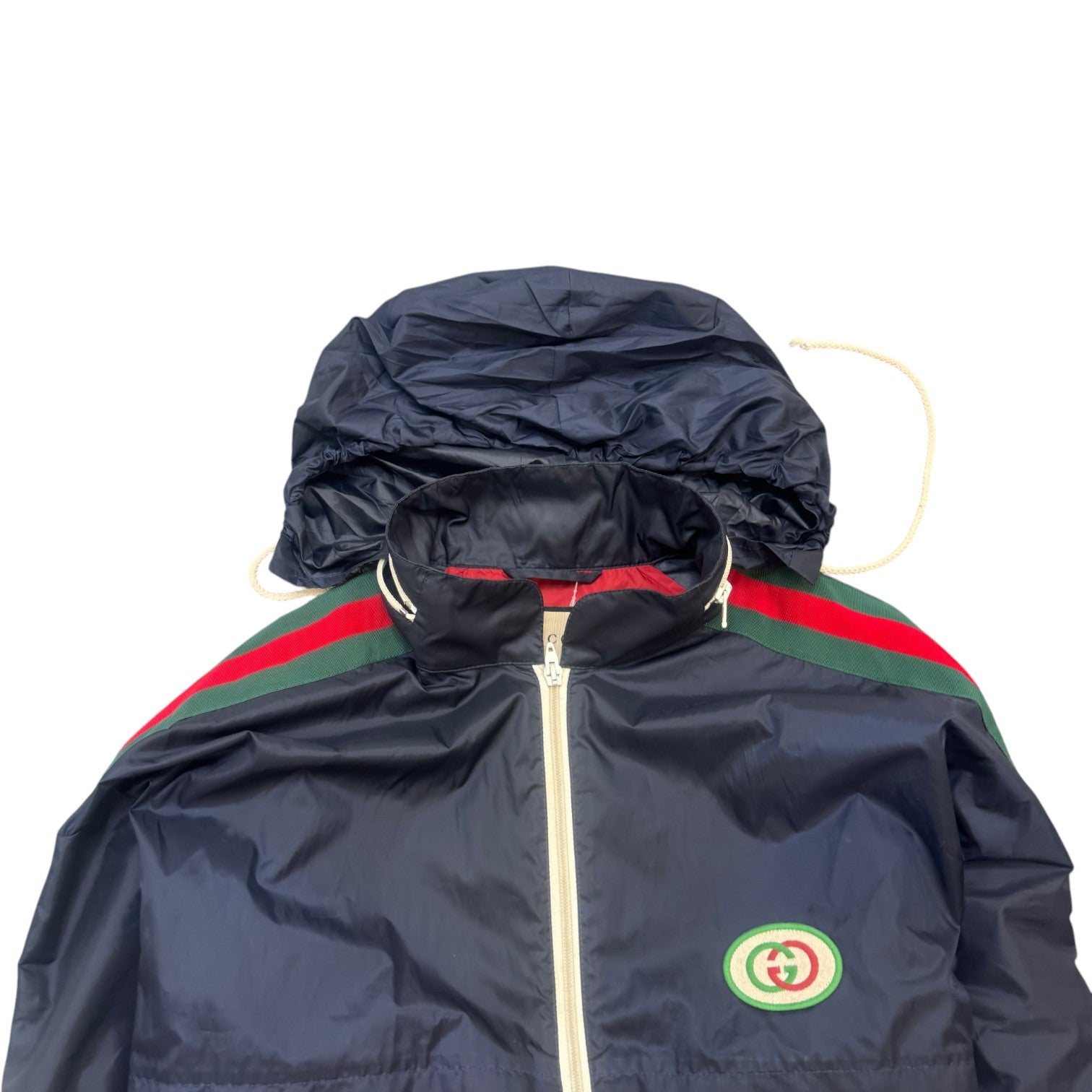 Men's Web Sleeve Interlocking G Logo Windbreaker Red Size IT 48 / M