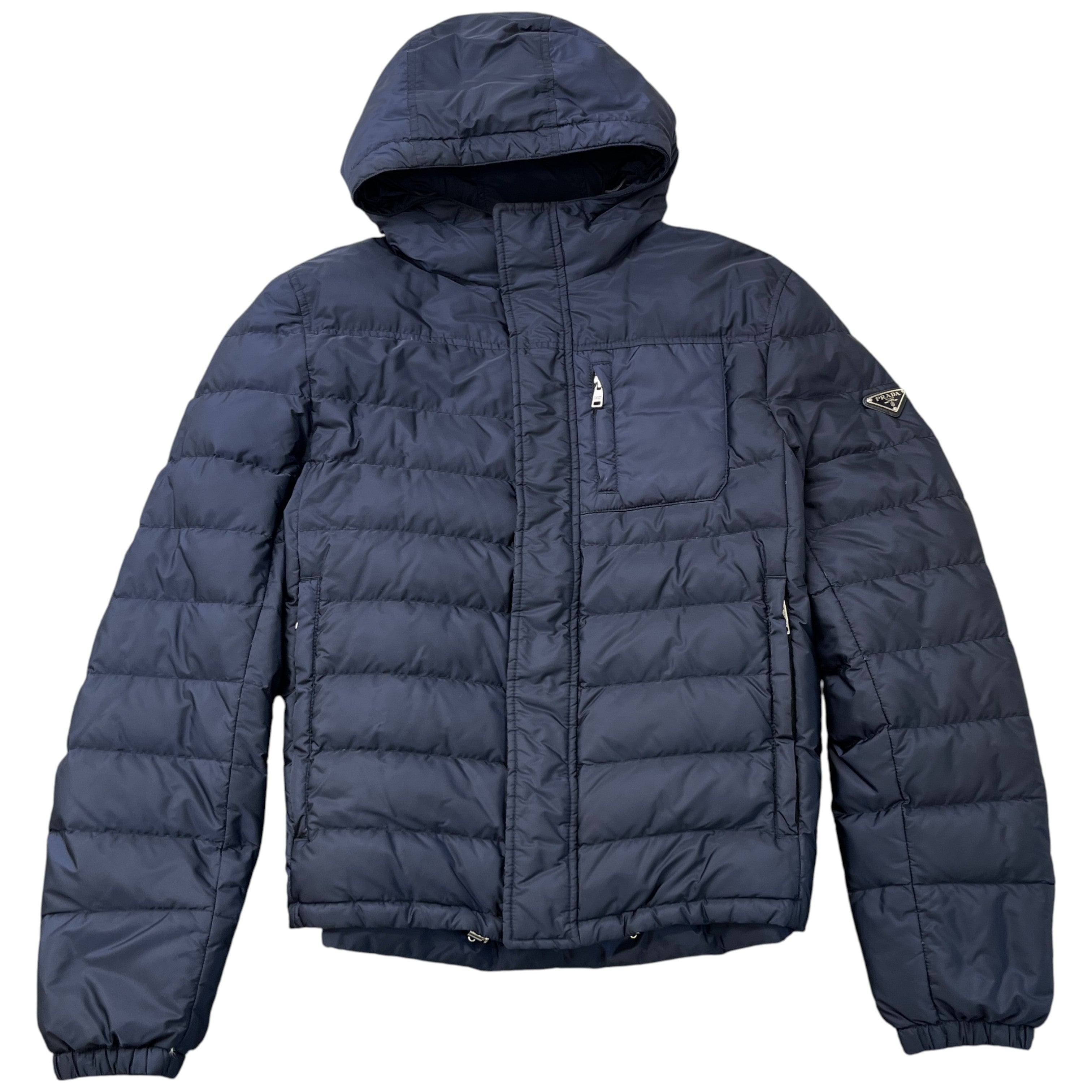 Men's Plaque Logo Down Jacket Navy Size IT 48 / M