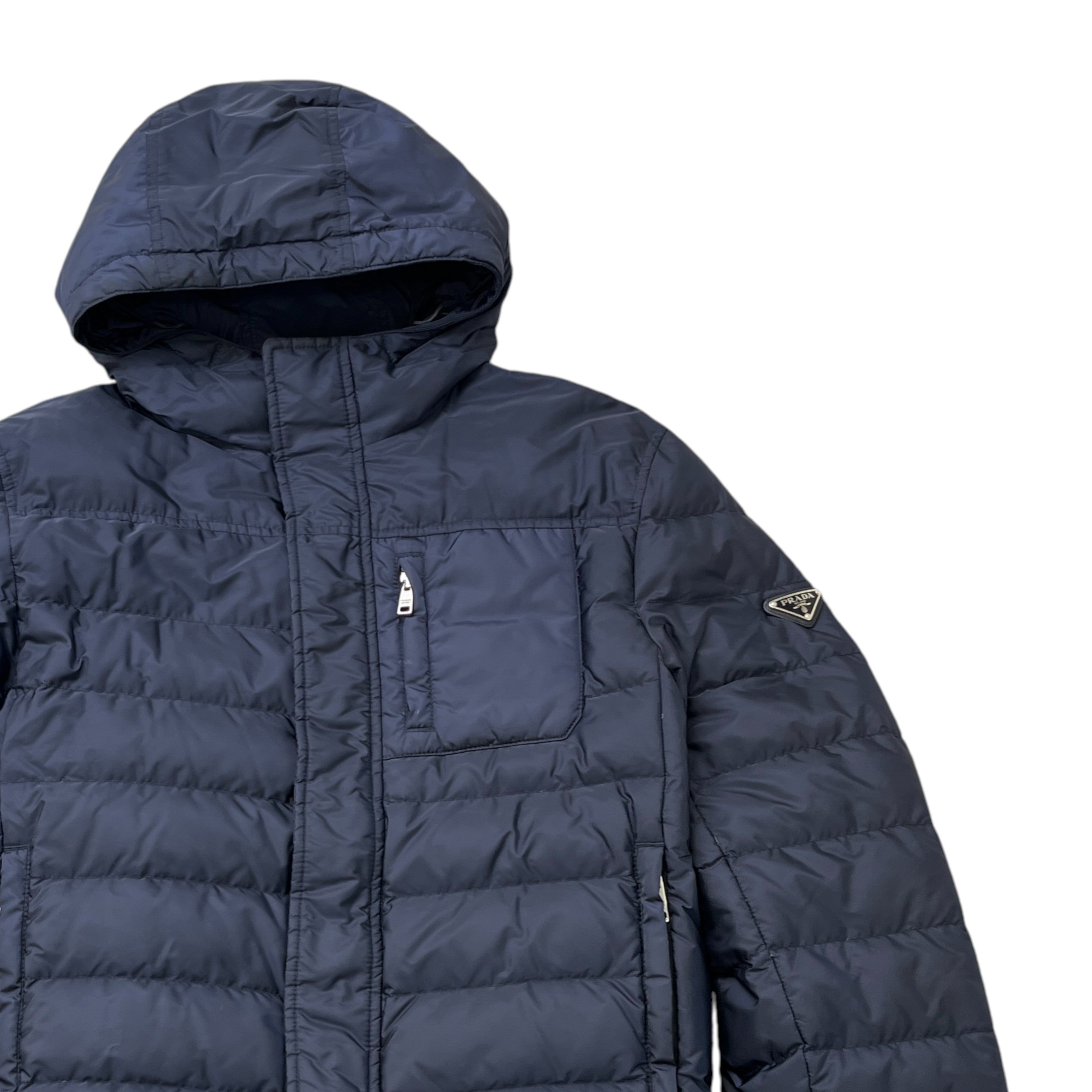 Men's Plaque Logo Down Jacket Navy Size IT 48 / M