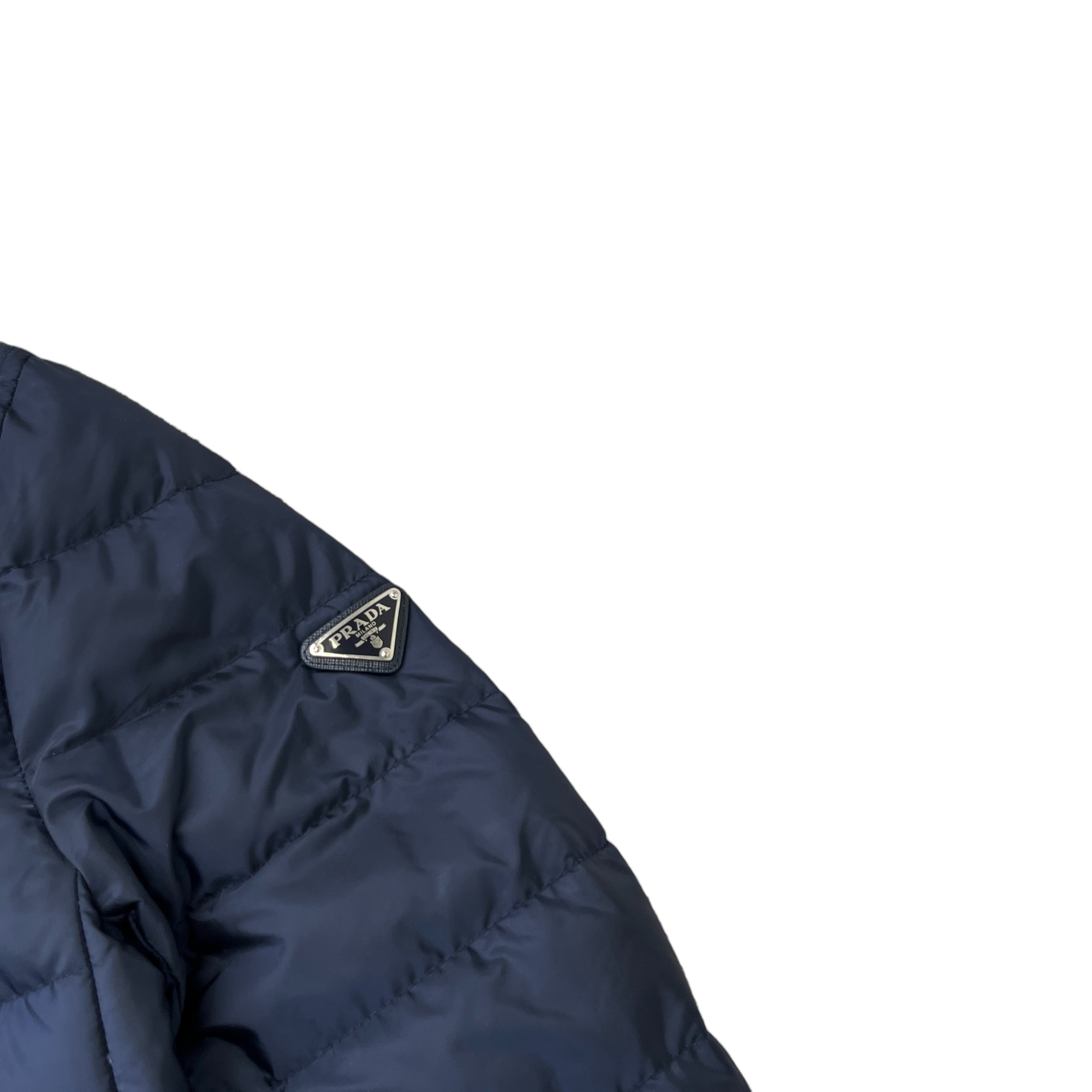 Men's Plaque Logo Down Jacket Navy Size IT 48 / M