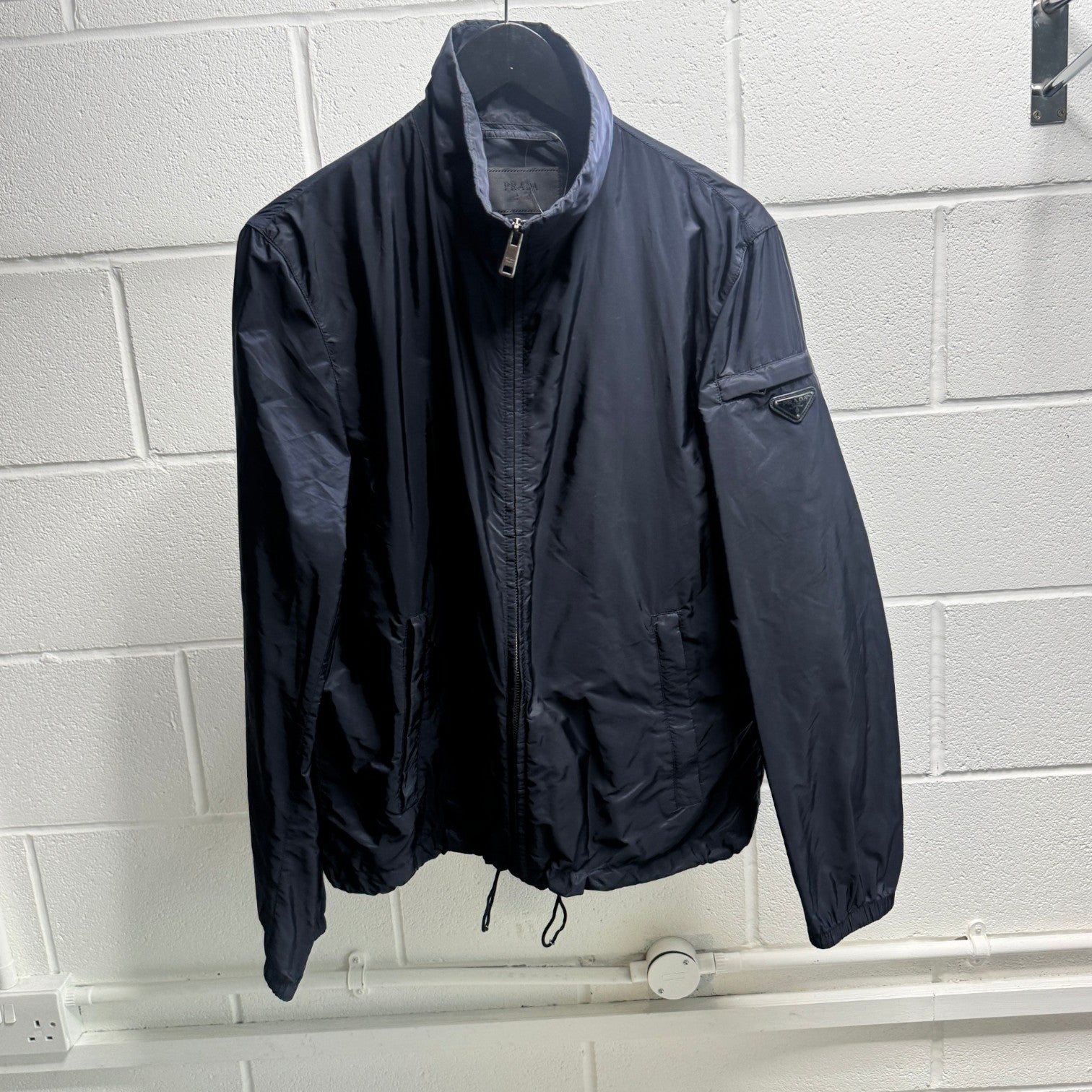 Men's Re-Nylon Plaque Logo Jacket Navy Size IT 48 / M