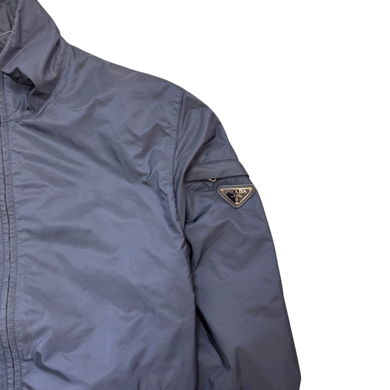 Men's Re-Nylon Plaque Logo Jacket Navy Size IT 48 / M