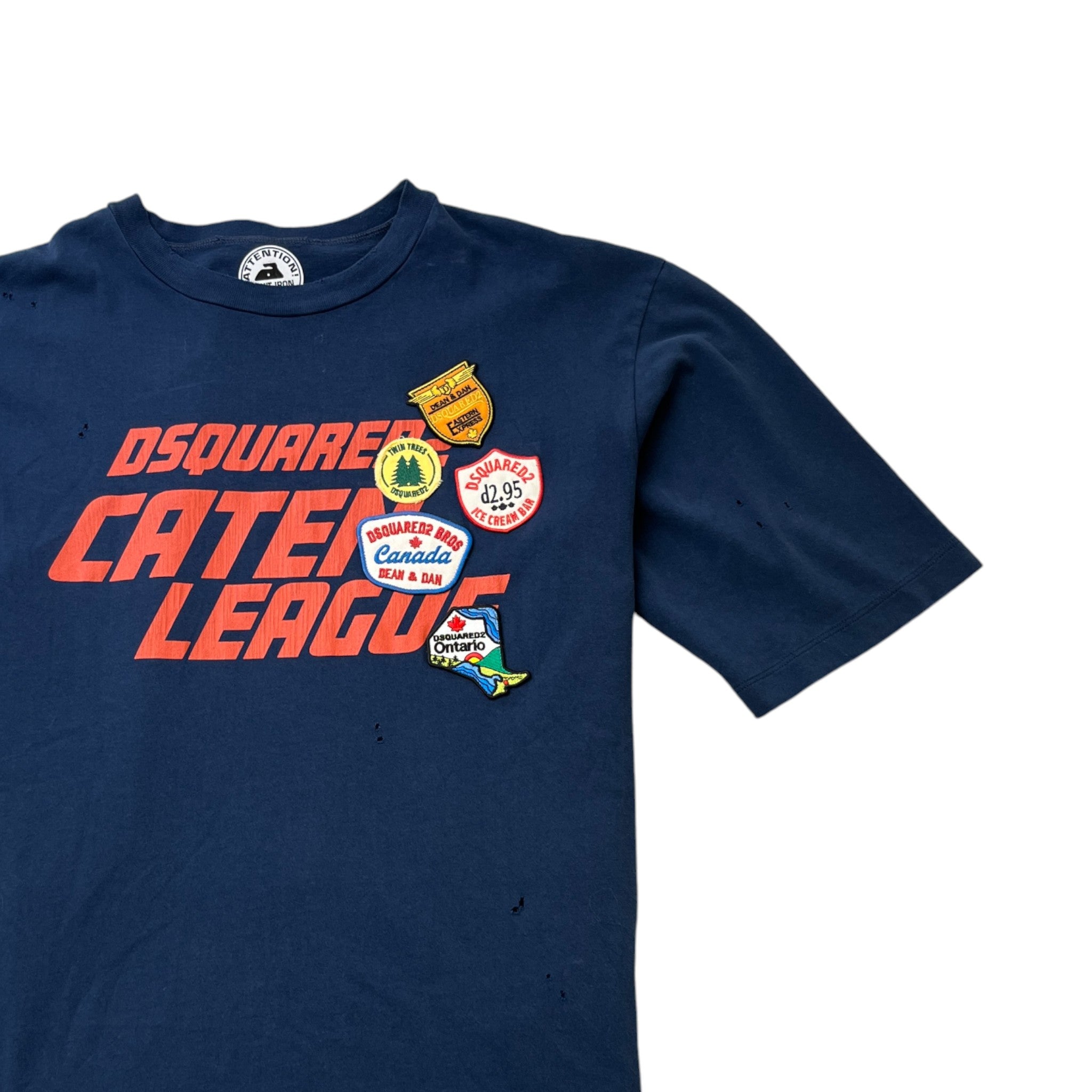 Men's Caten League Patches T-Shirt Navy Size M