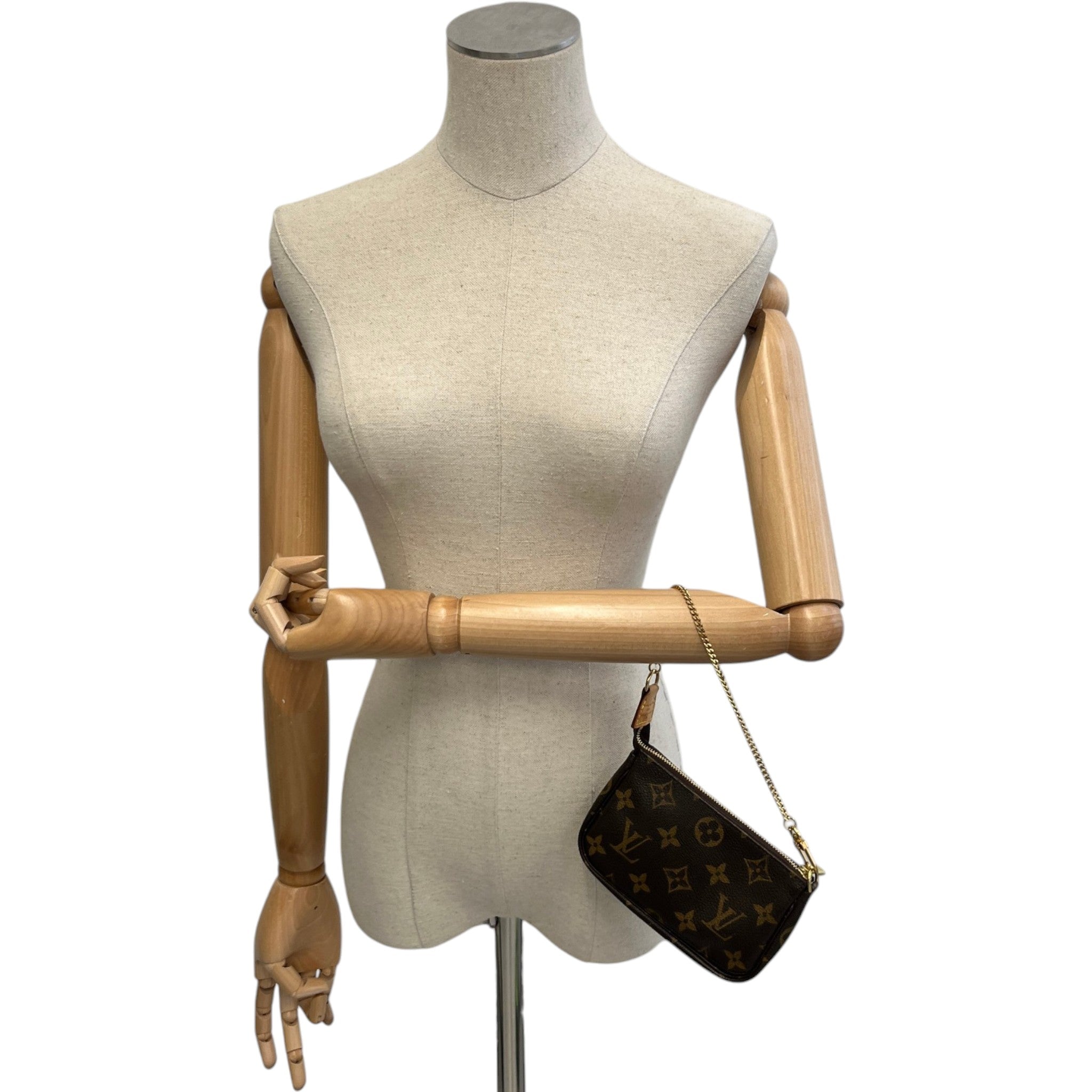 Women's Monogram Mini Pochette Accessoires Bag Brown