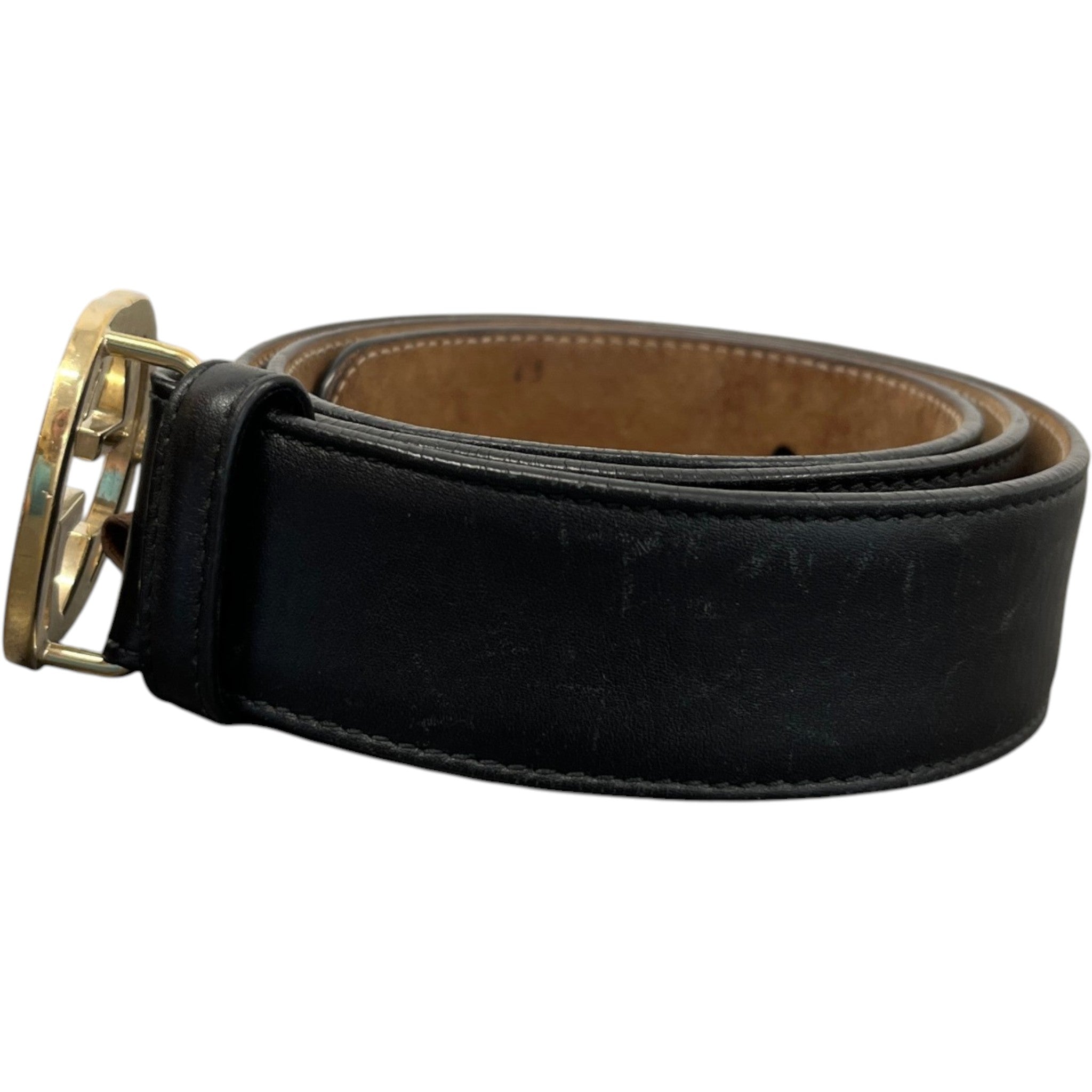 Men's Interlocking G Belt Black Size Waist 34"