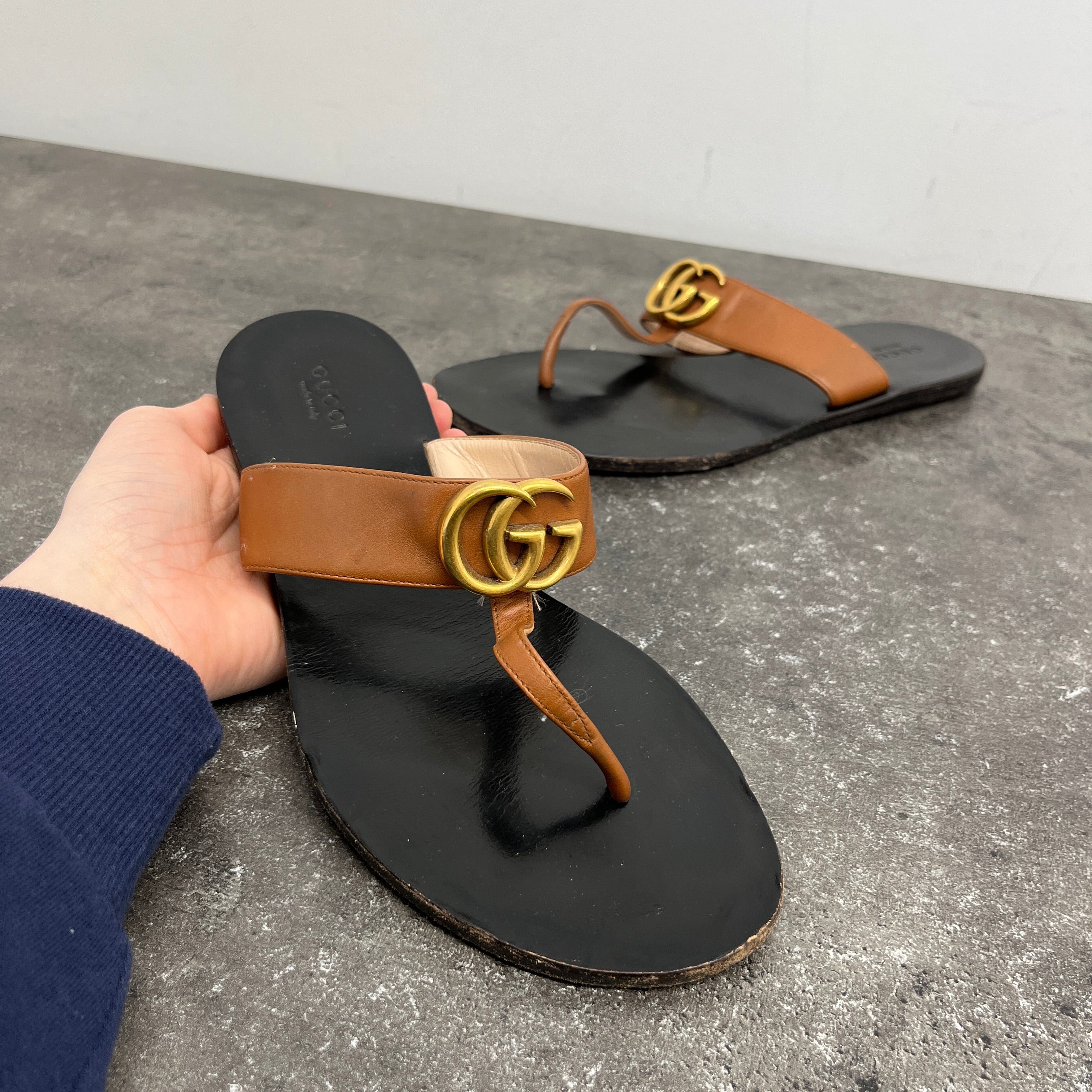 Women's Gg Thong Sandals Brown Size EU 38.5 / UK 5.5