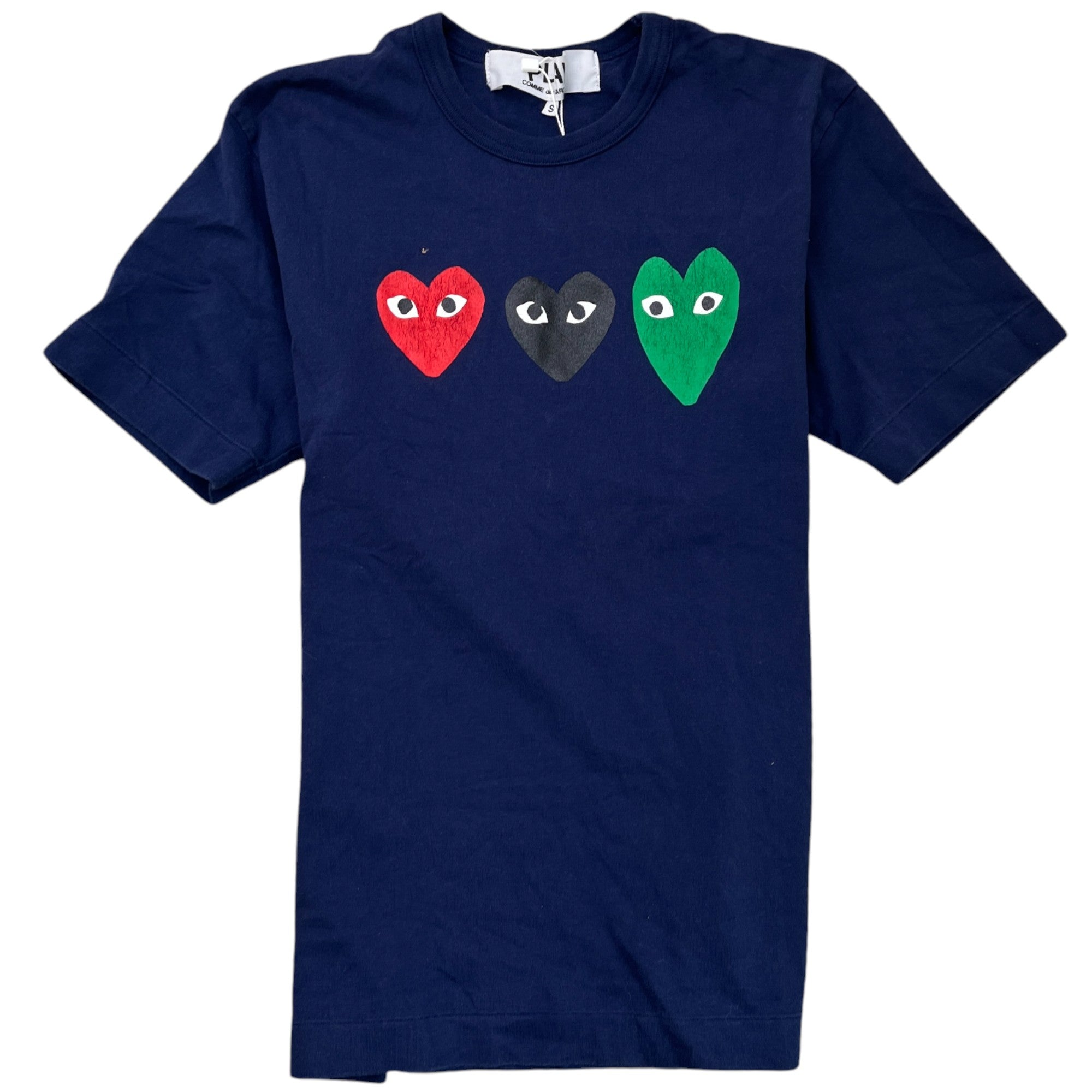 Men's Triple Heart T-Shirt Navy Size S