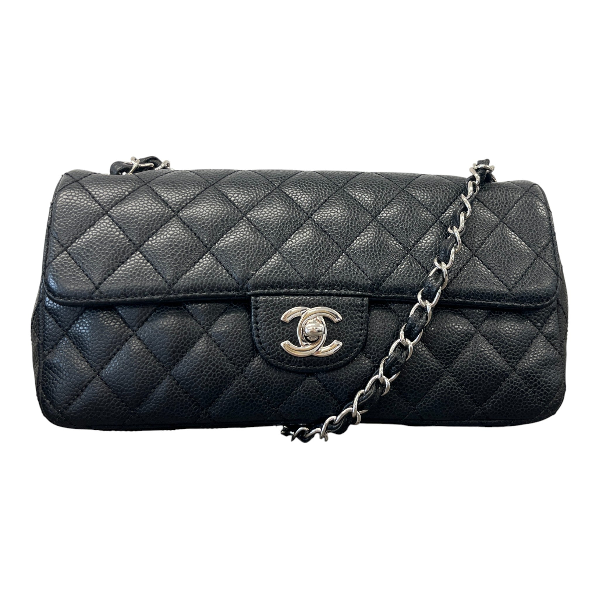 Women's Small Classic Flap Caviar Bag Black