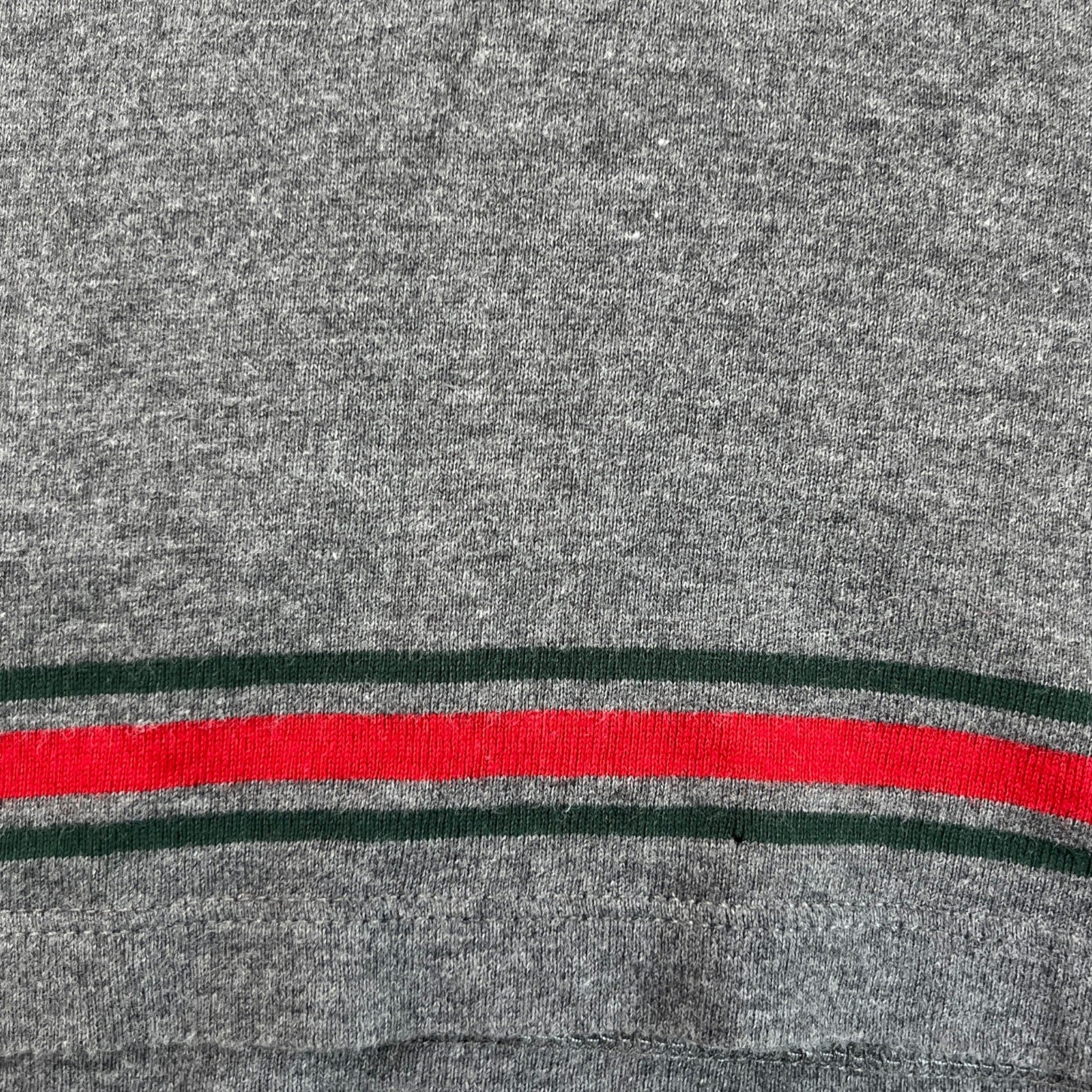 Men's V Neck Web T-Shirt Grey Size L