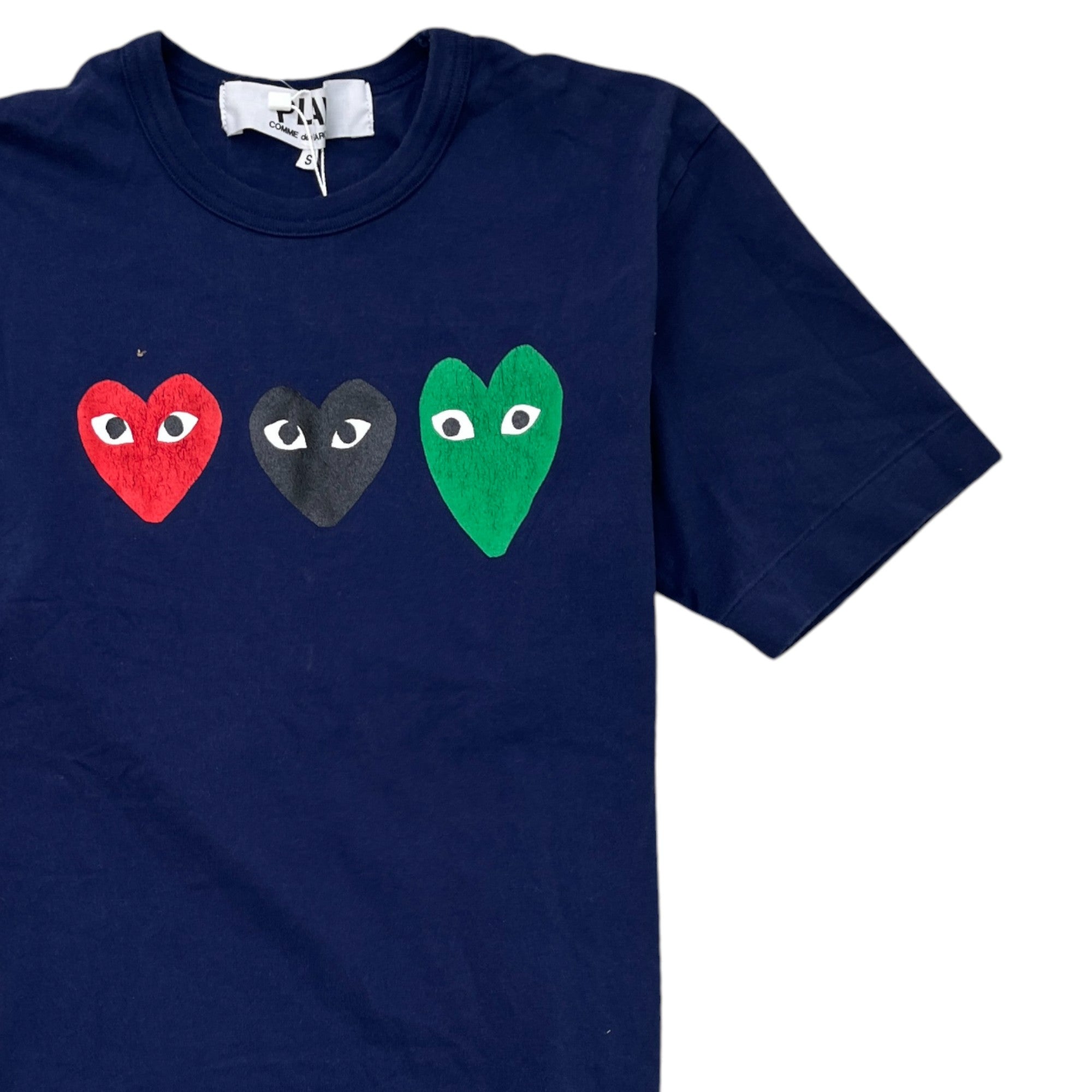 Men's Triple Heart T-Shirt Navy Size S