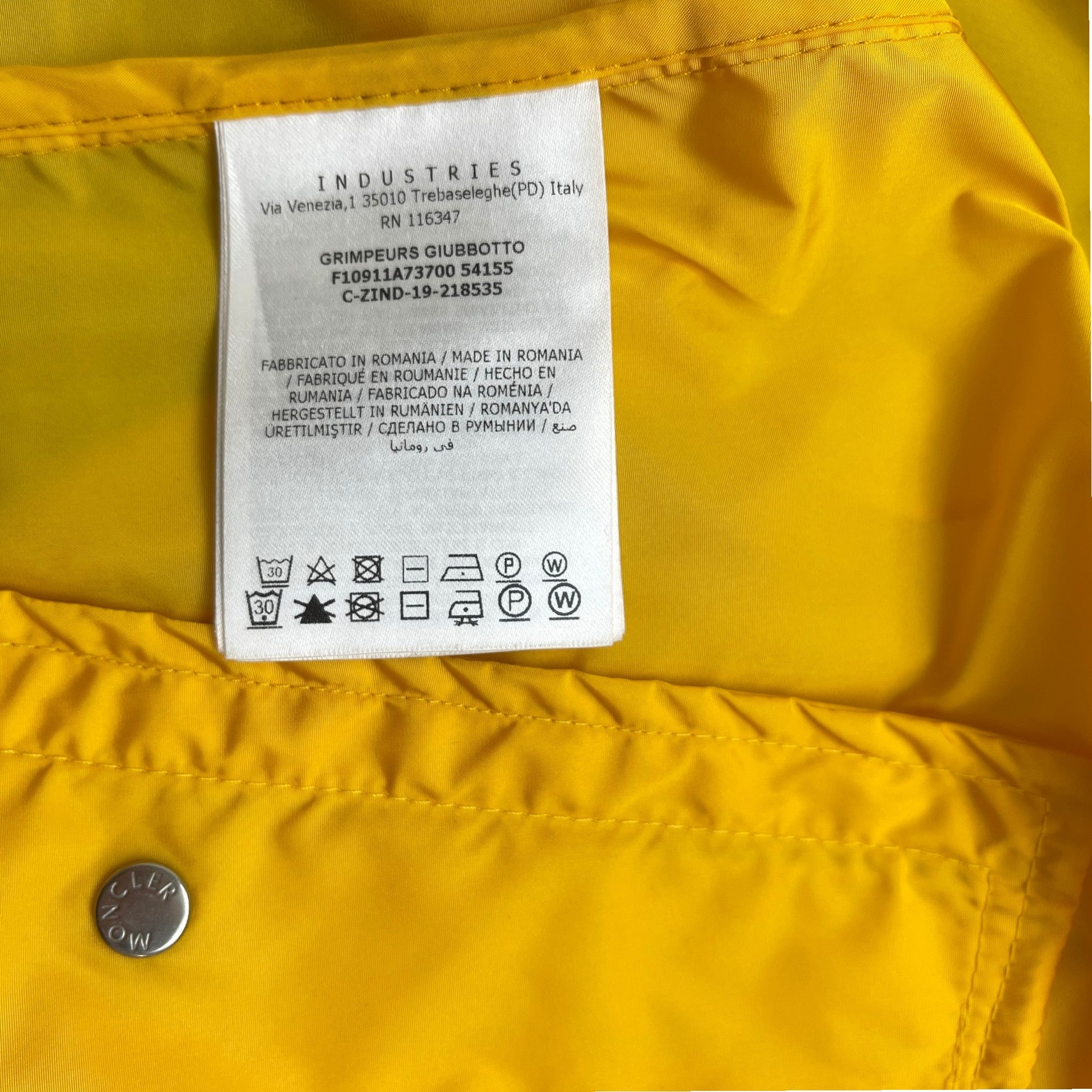 Men's Grimpeurs Windbreaker Yellow Size 3 / L