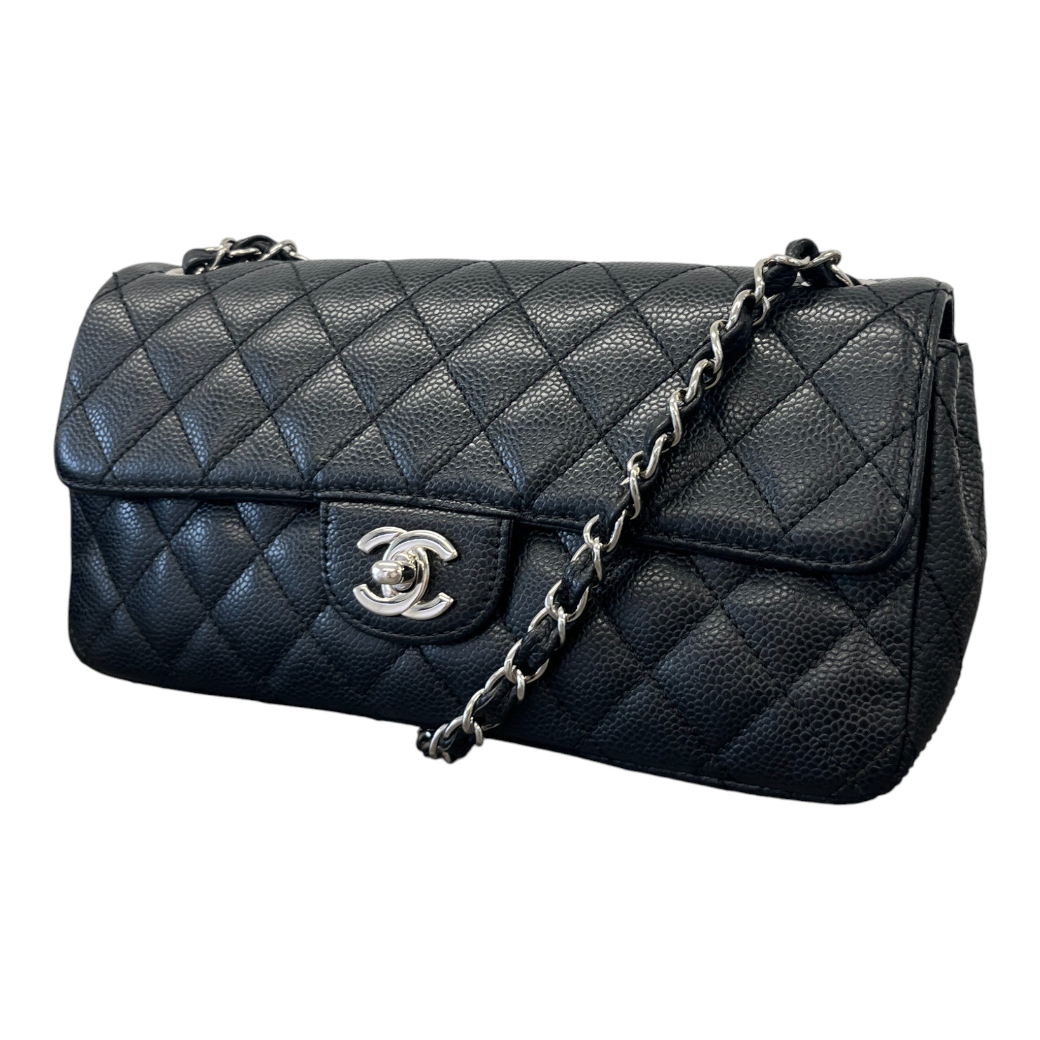 Women's Small Classic Flap Caviar Bag Black