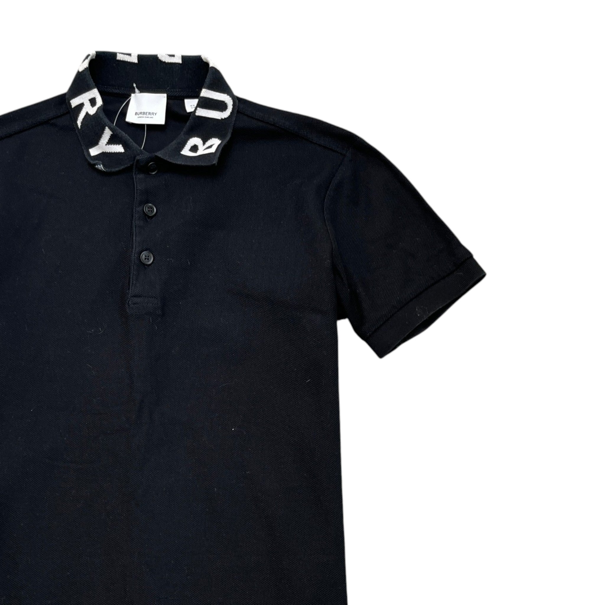 Men's Collar Logo Polo Shirt Black Size XS