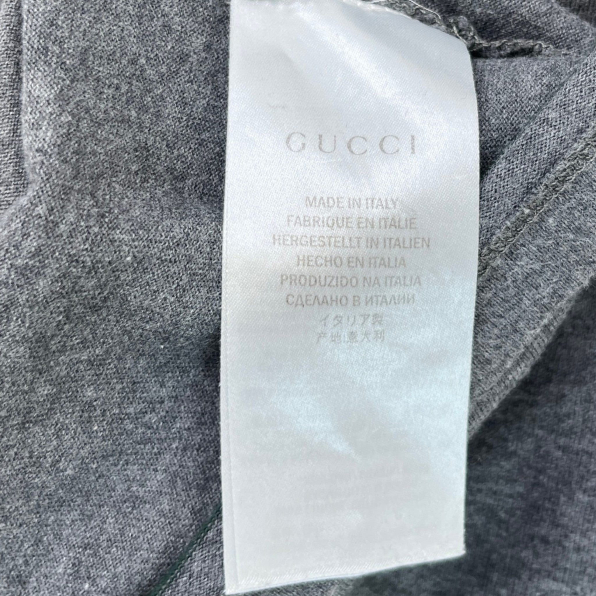 Men's V Neck Web T-Shirt Grey Size L