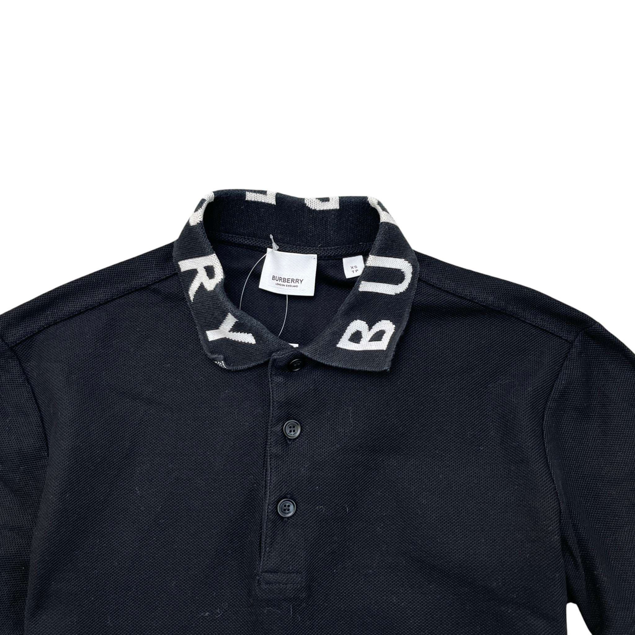 Men's Collar Logo Polo Shirt Black Size XS