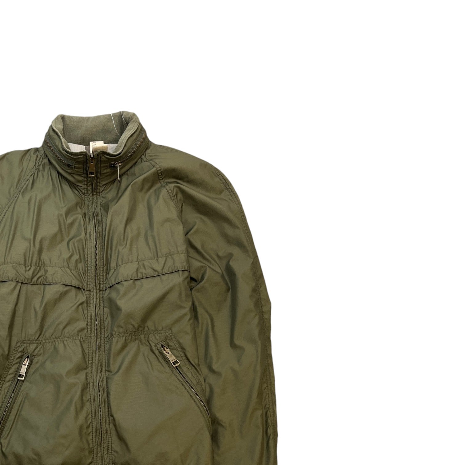 Men's Check Windbreaker Khaki Size S