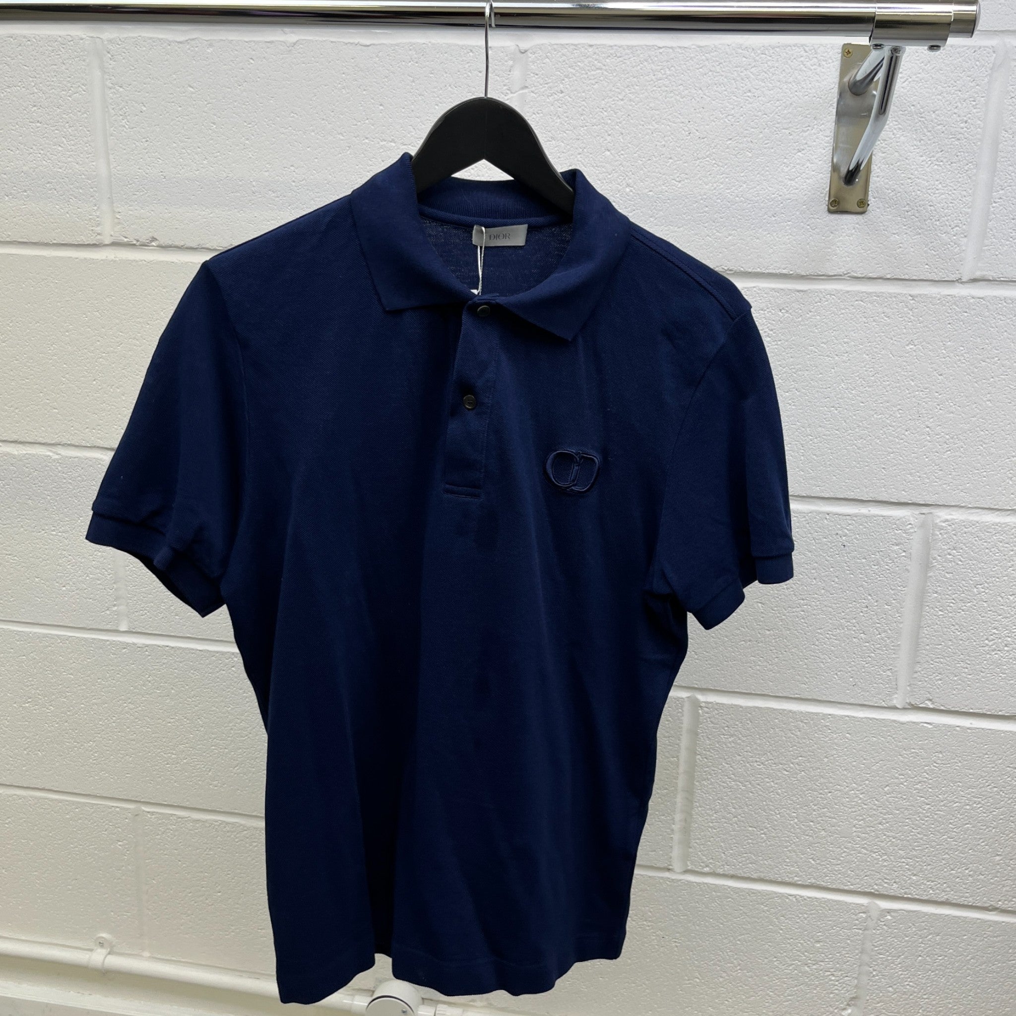 Men's Cd Embroidered Icon Polo Shirt Navy Size L