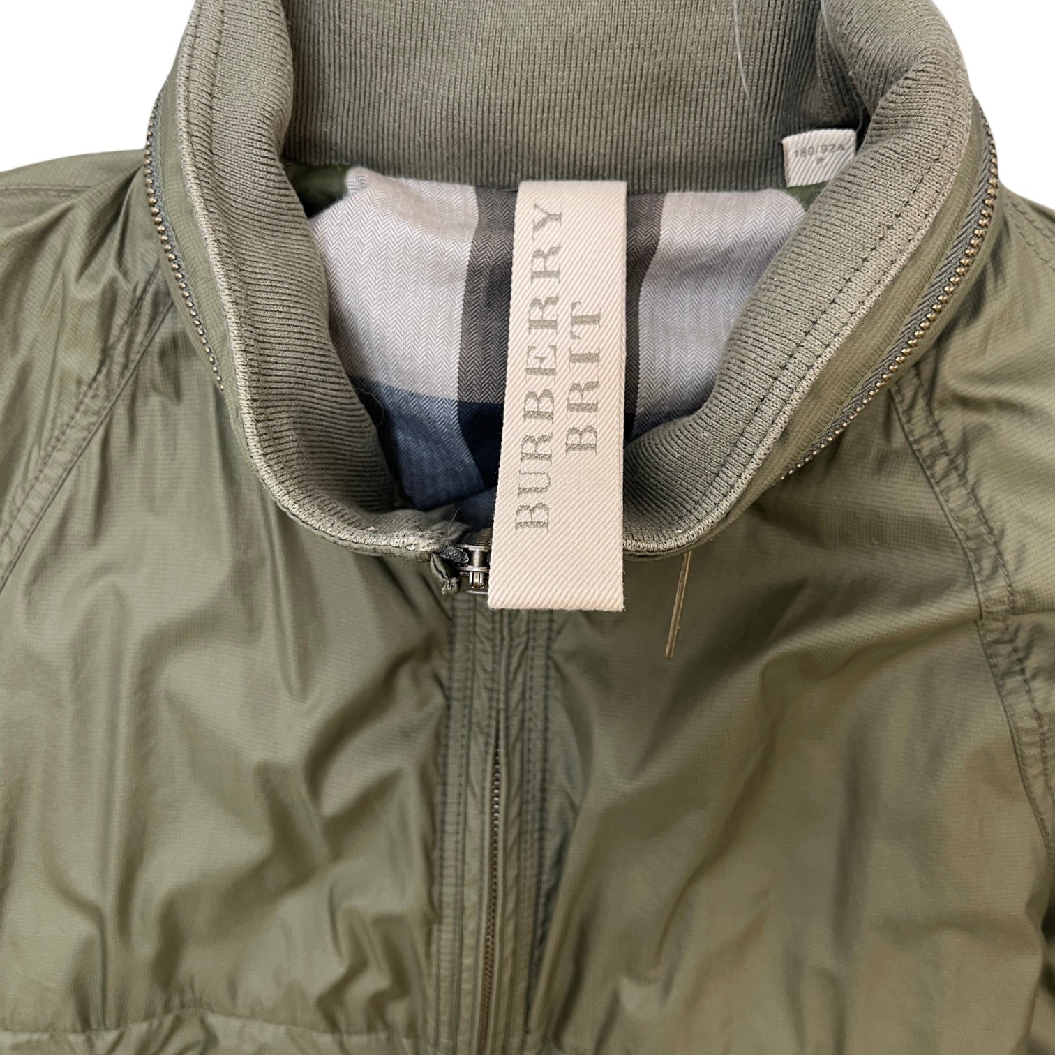 Men's Check Windbreaker Khaki Size S