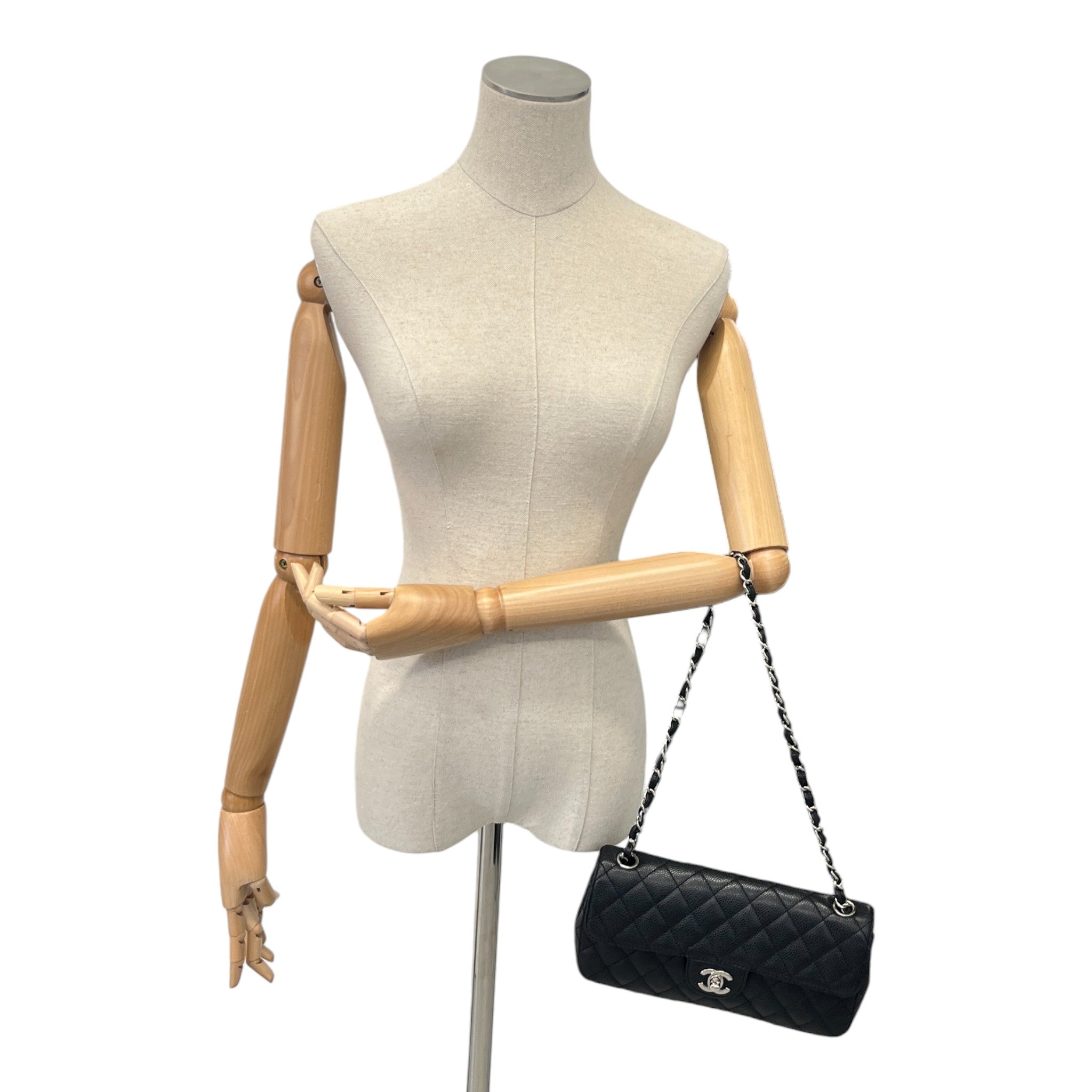 Women's Small Classic Flap Caviar Bag Black