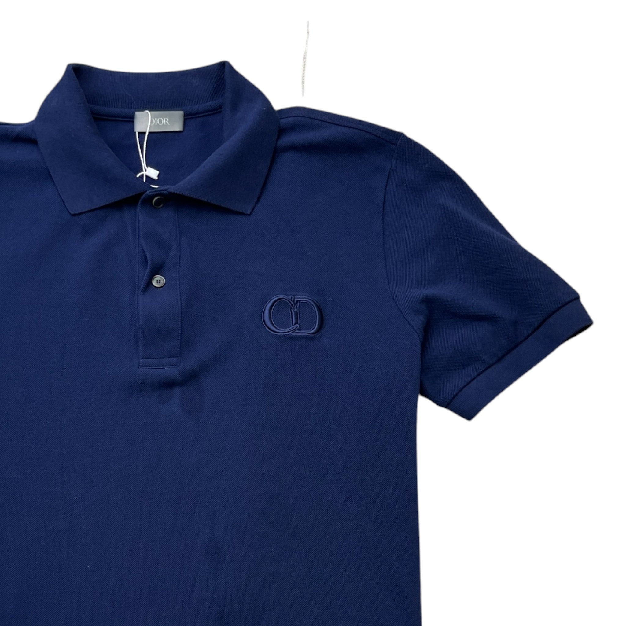Men's Cd Embroidered Icon Polo Shirt Navy Size L
