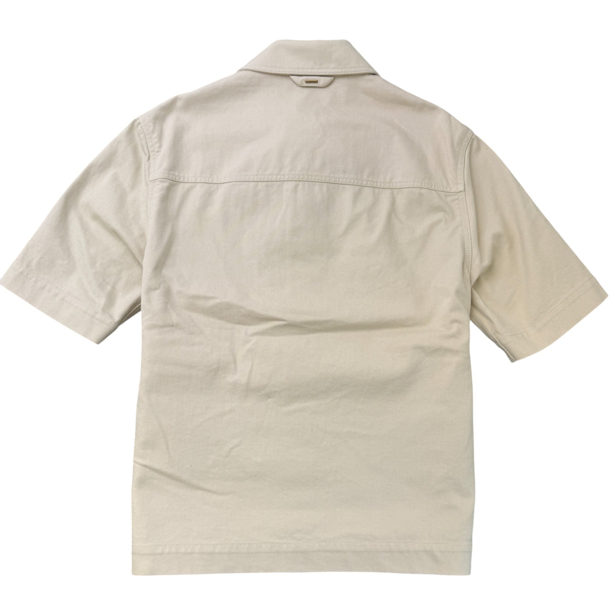 Men's Monogram Workwear Short-Sleeved Shirt Cream Size M