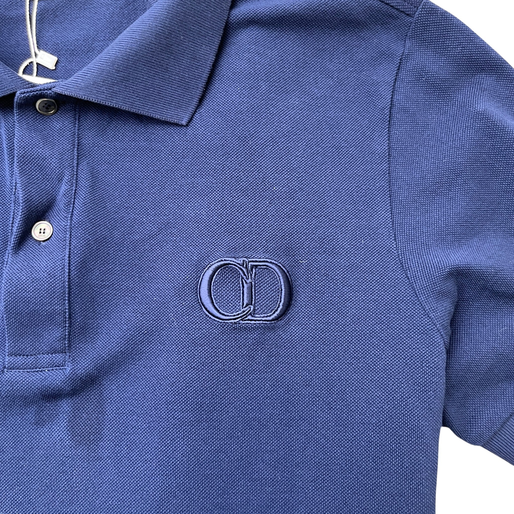 Men's Cd Embroidered Icon Polo Shirt Navy Size L