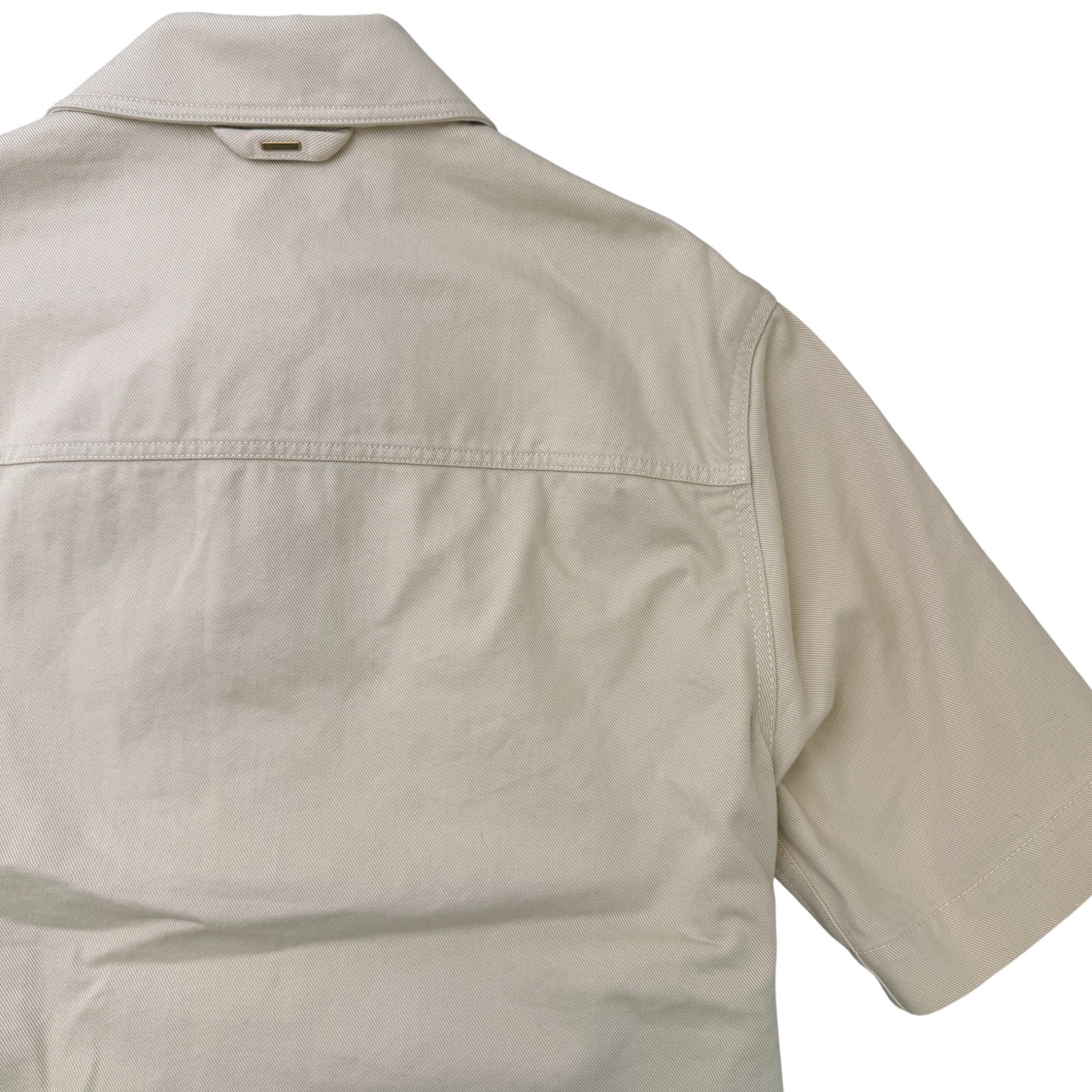 Men's Monogram Workwear Short-Sleeved Shirt Cream Size M