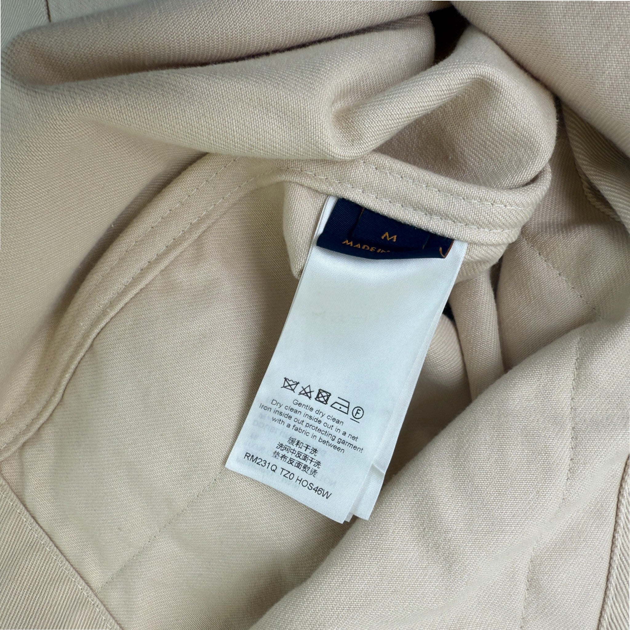 Men's Monogram Workwear Short-Sleeved Shirt Cream Size M