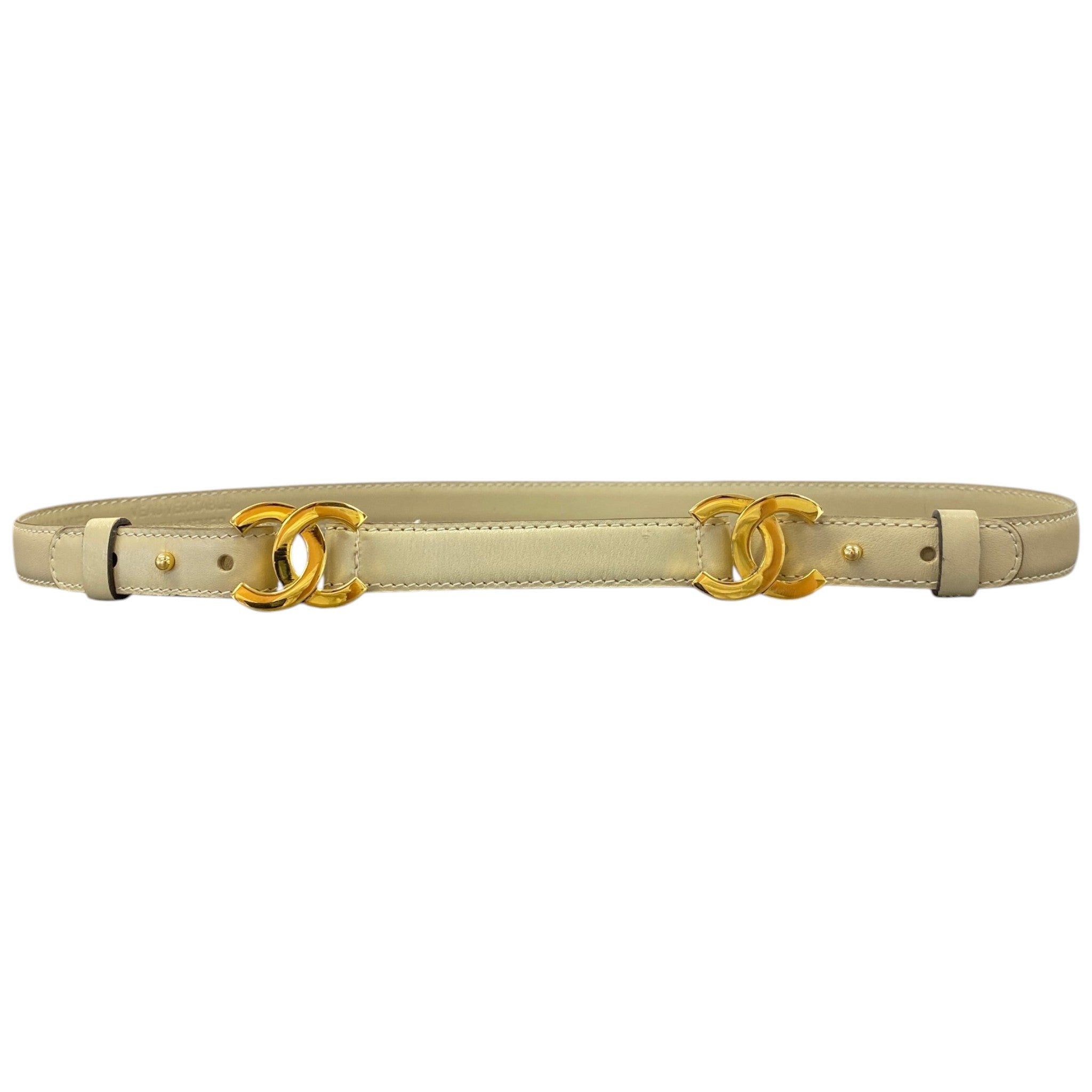Women's Cc Logo Belt Beige Size 65cm / UK 2